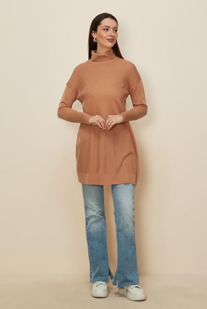 Vêtements hijab ROSE TUNIQUE EN TRICOT 44927 - ALVİNA