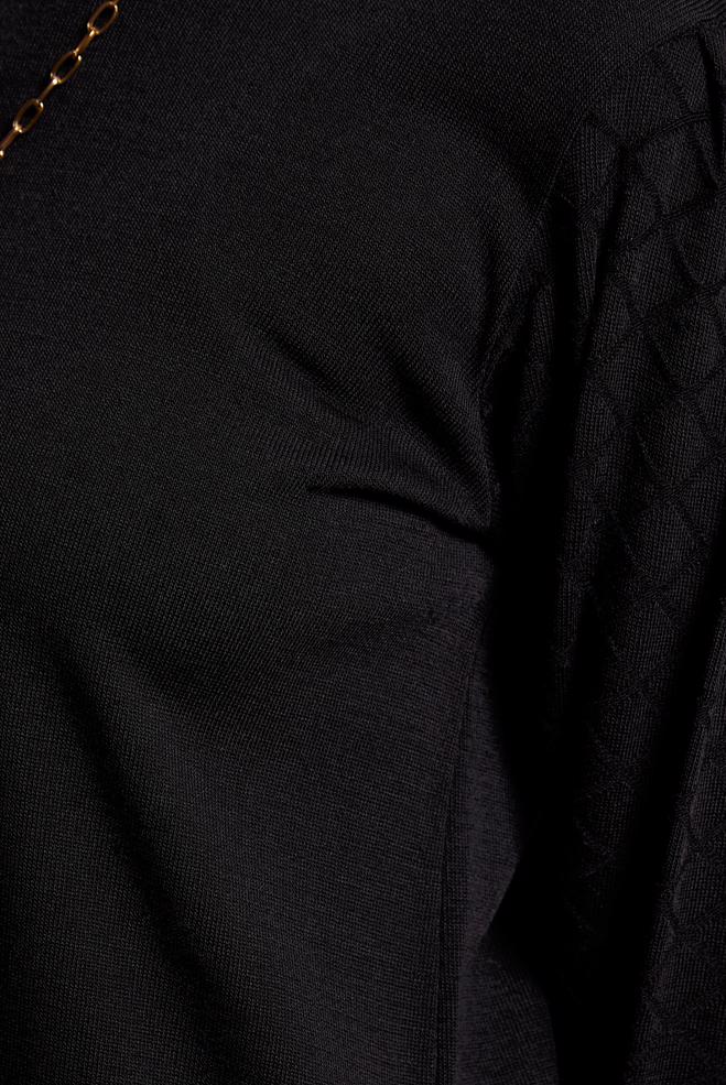 Vêtements hijab NOIR TUNIQUE EN TRICOT 44928 - ALVİNA