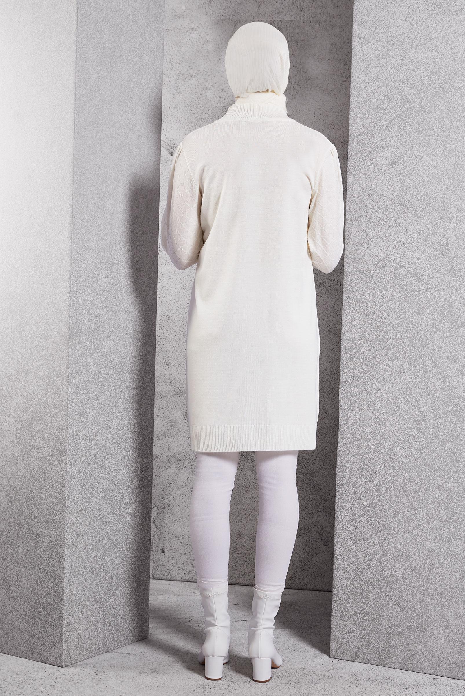 Tesettür giyim BEYAZ TRİKO TUNİK 44928