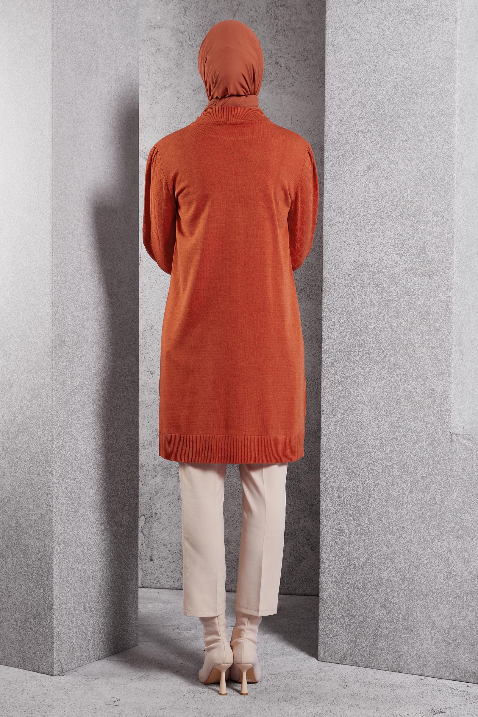 Tesettür giyim TURUNCU TRİKO TUNİK 44928