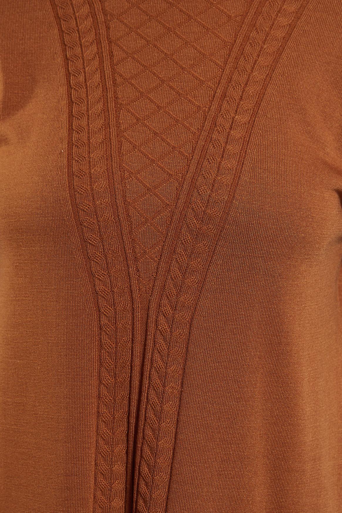 Tesettür giyim TURUNCU UZUN TRİKO TUNİK 44929