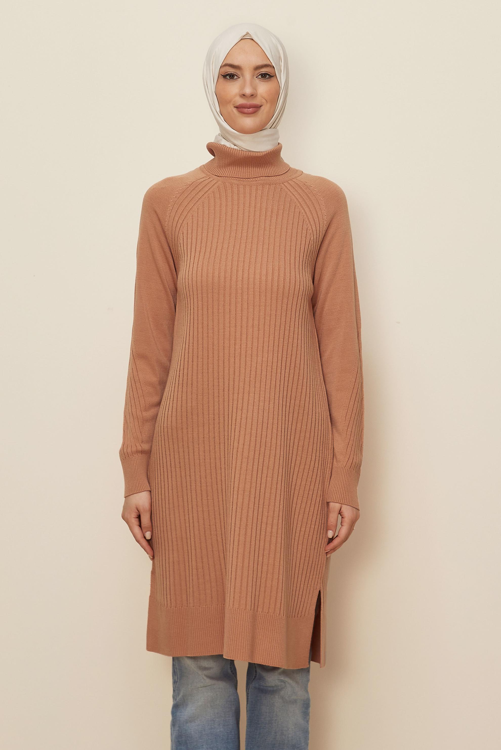 Vêtements hijab ROSE TUNIQUE EN TRICOT À COL ROULÉ 44930