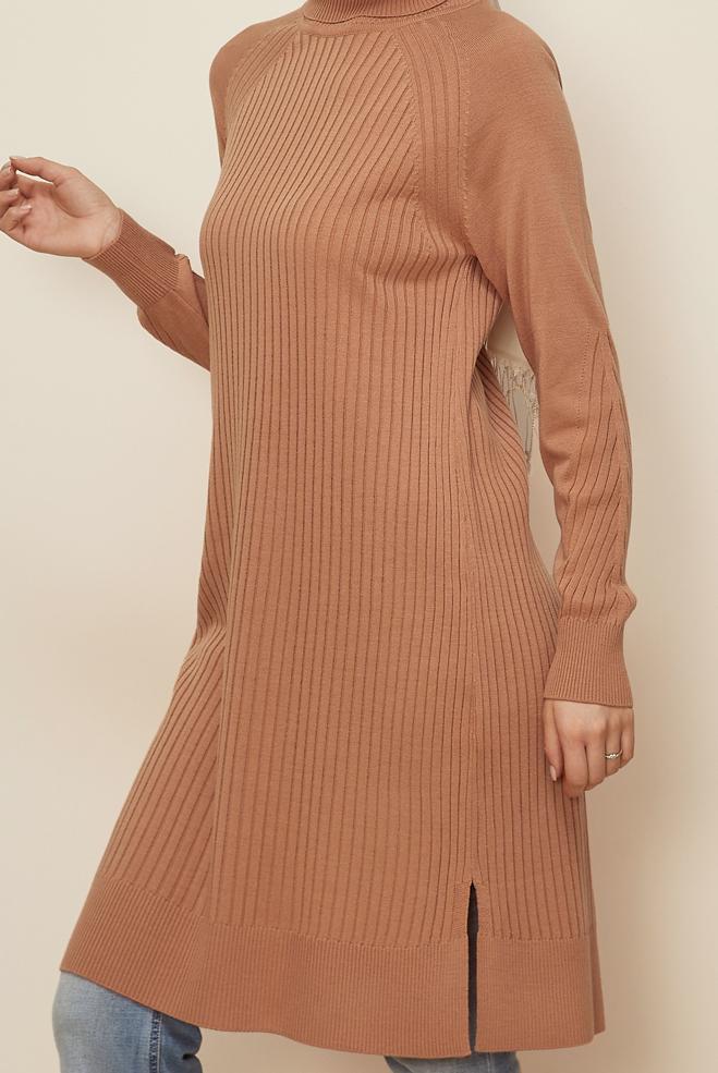 Vêtements hijab ROSE TUNIQUE EN TRICOT À COL ROULÉ 44930 - ALVİNA