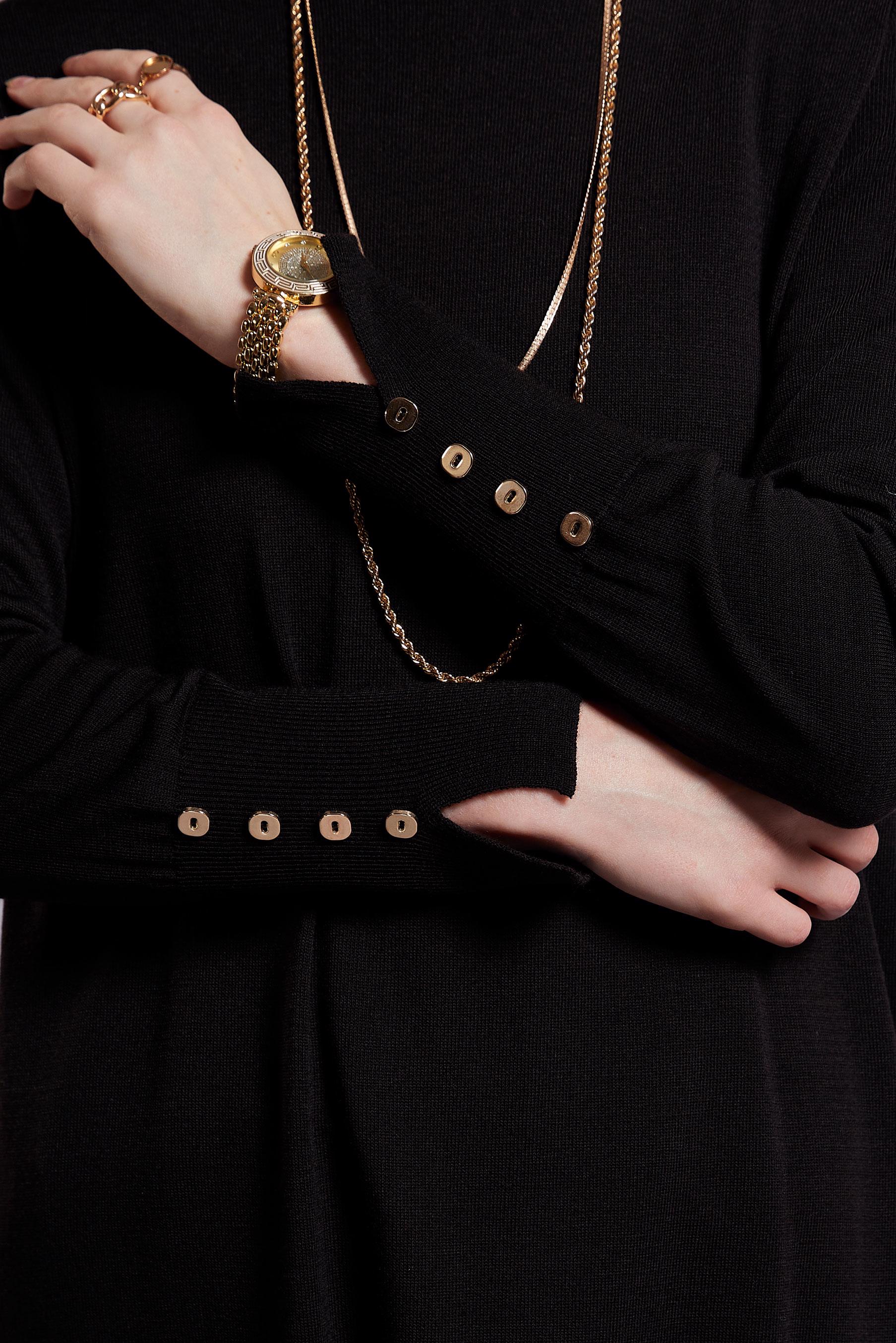 Tesettür giyim SİYAH UZUN TRİKO TUNİK 44931