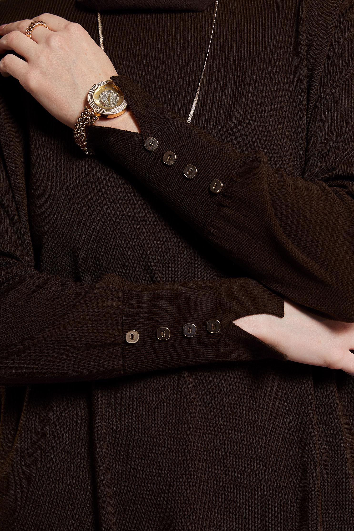 Tesettür giyim KAHVE UZUN TRİKO TUNİK 44931