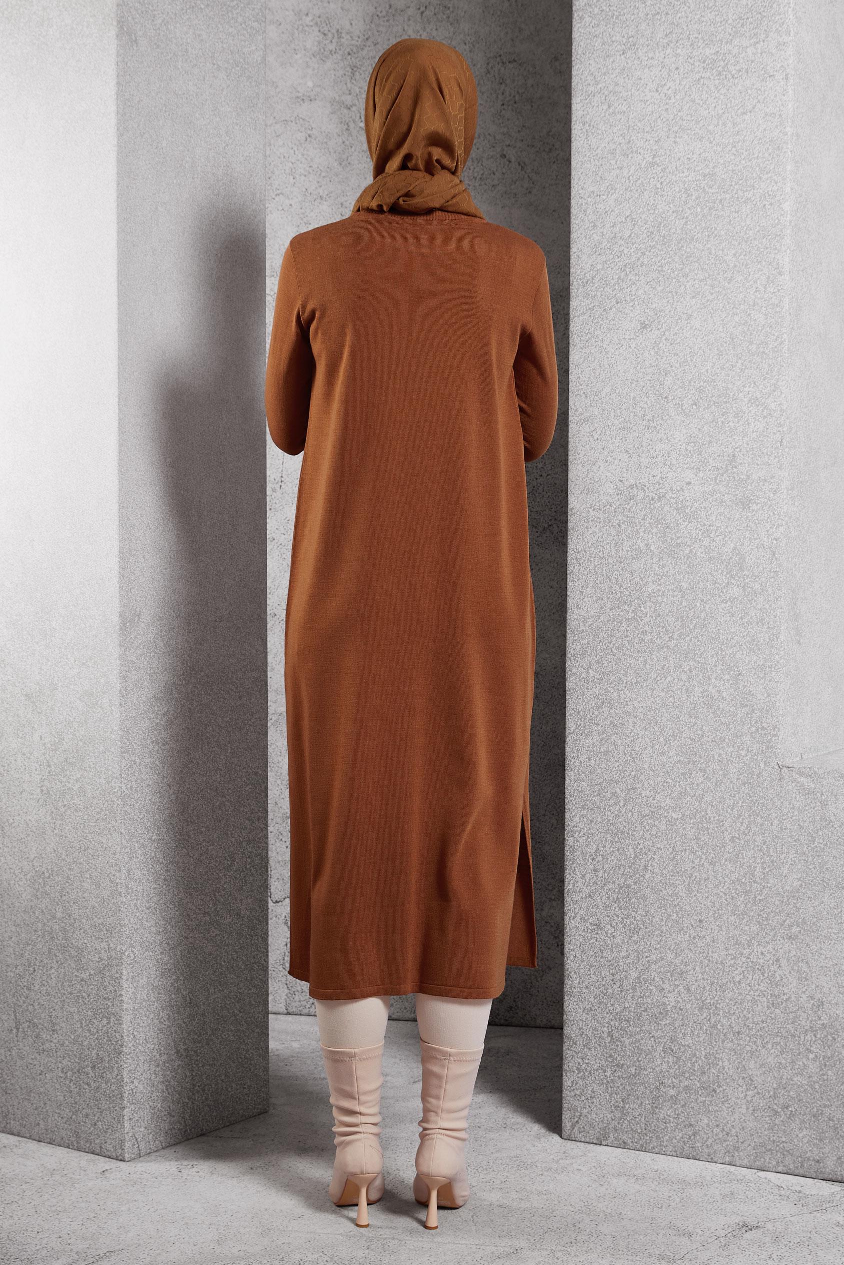 Vêtements hijab ORANGE TUNIQUE LONGUE EN MAILLE 44931