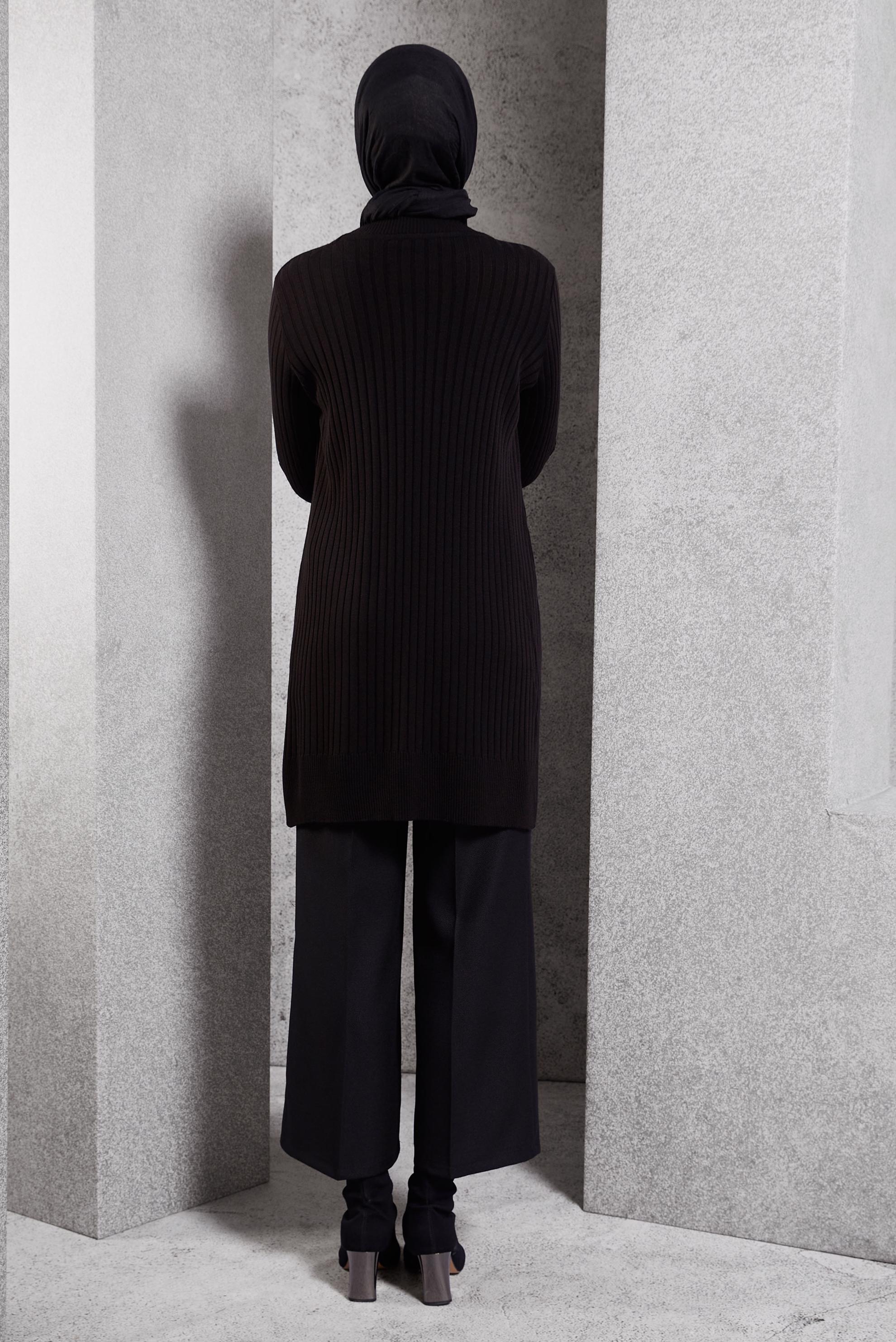 Tesettür giyim SİYAH TESETTÜR TRİKO TUNİK 44932