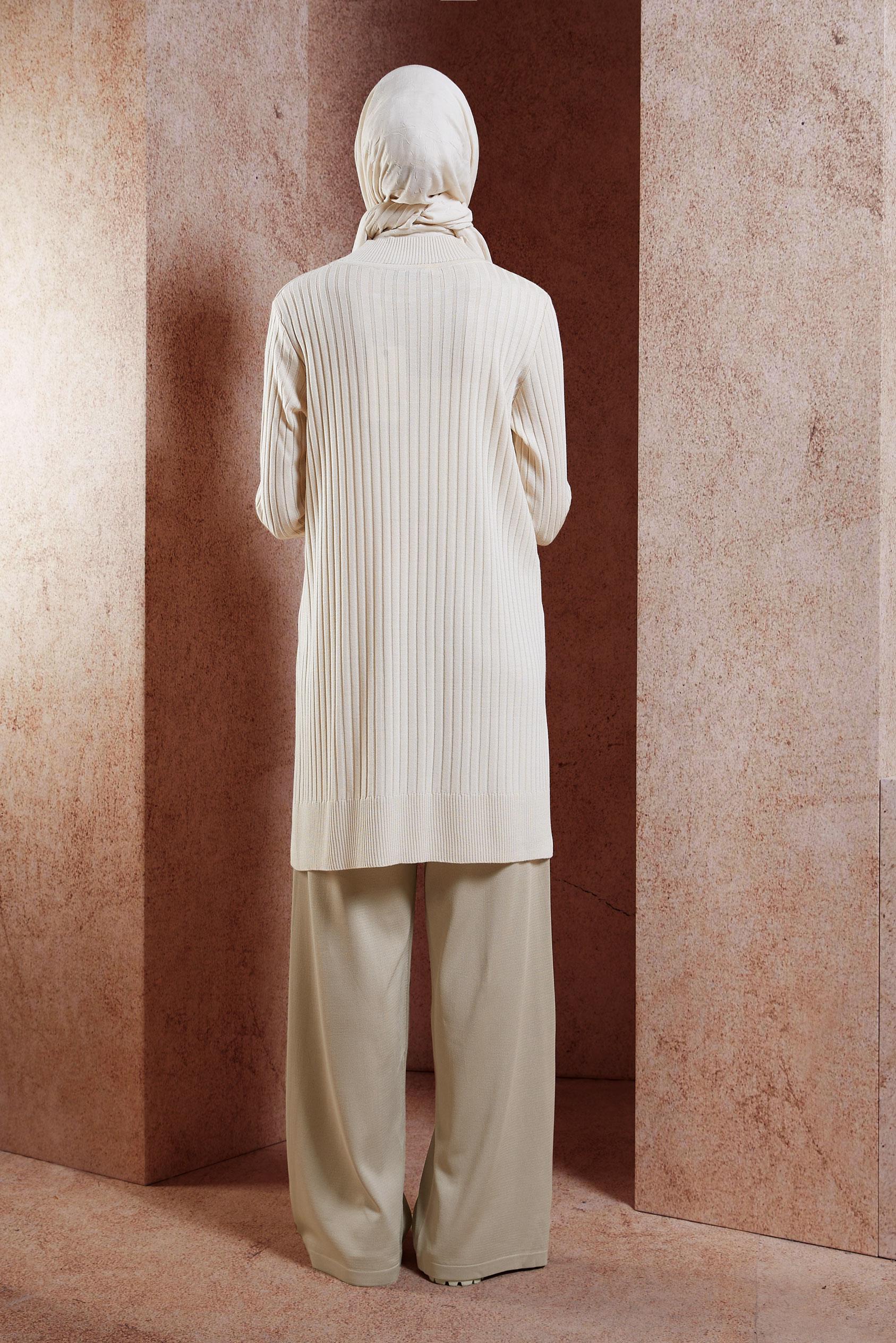 Tesettür giyim BEJ TESETTÜR TRİKO TUNİK 44932