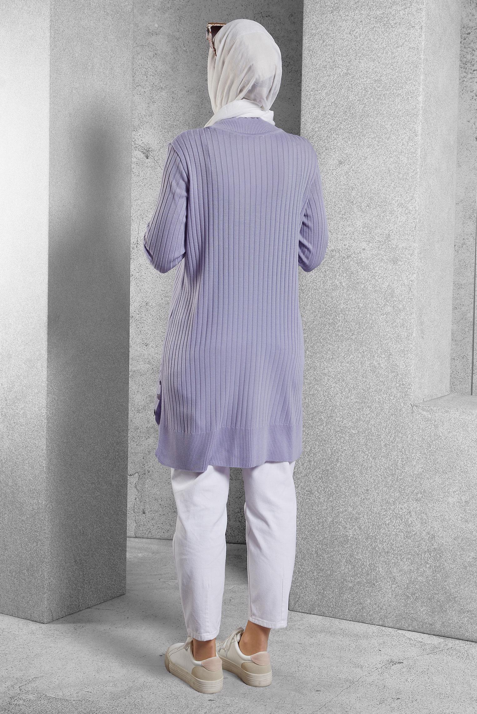 Tesettür giyim MOR TESETTÜR TRİKO TUNİK 44932