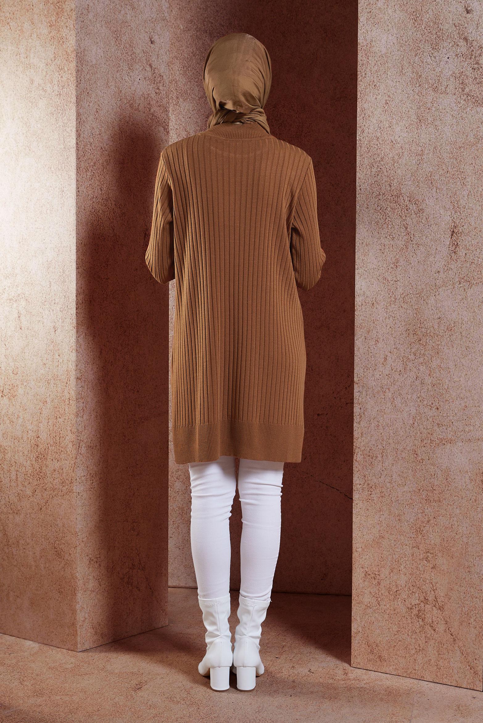 Tesettür giyim TURUNCU TESETTÜR TRİKO TUNİK 44932