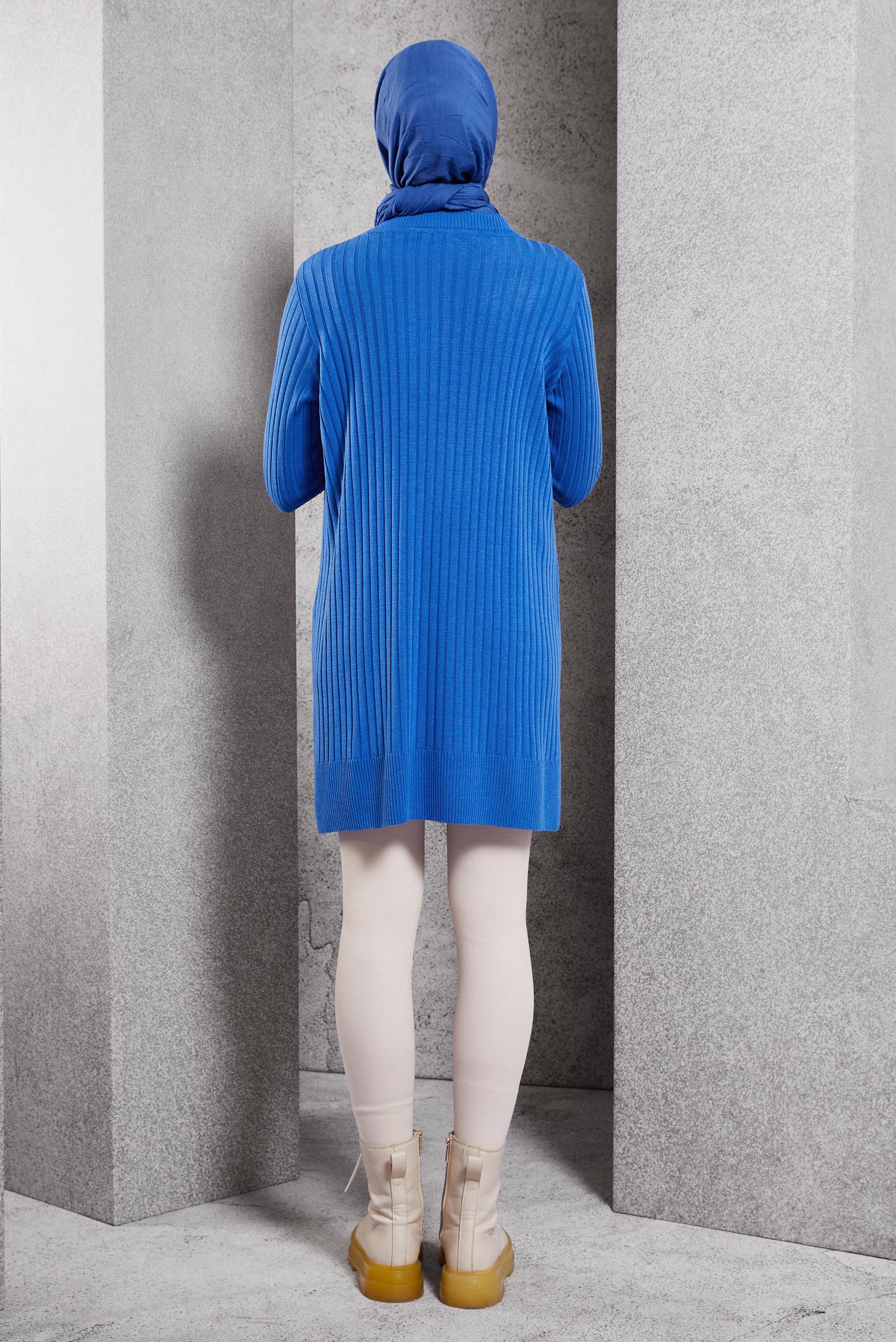 Tesettür giyim MAVİ TESETTÜR TRİKO TUNİK 44932