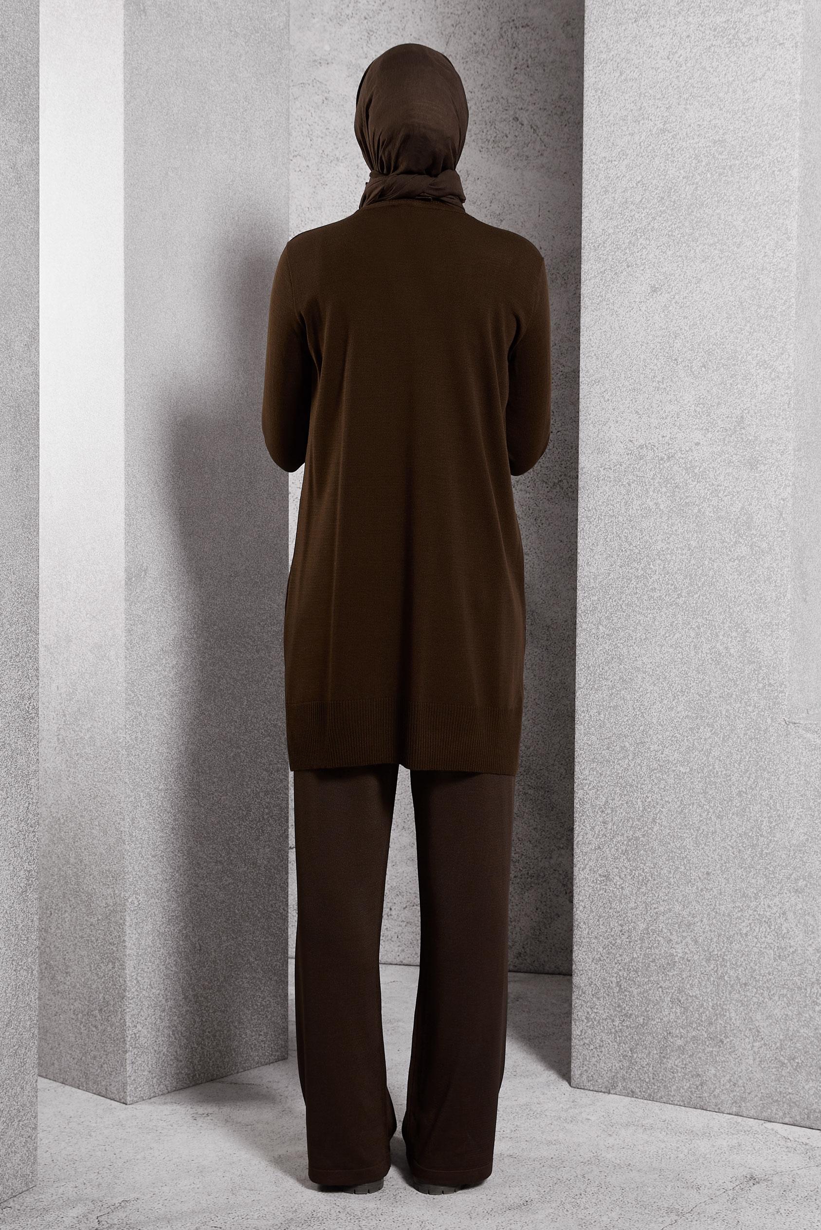 Tesettür giyim KAHVE TRİKO TUNİK 44933