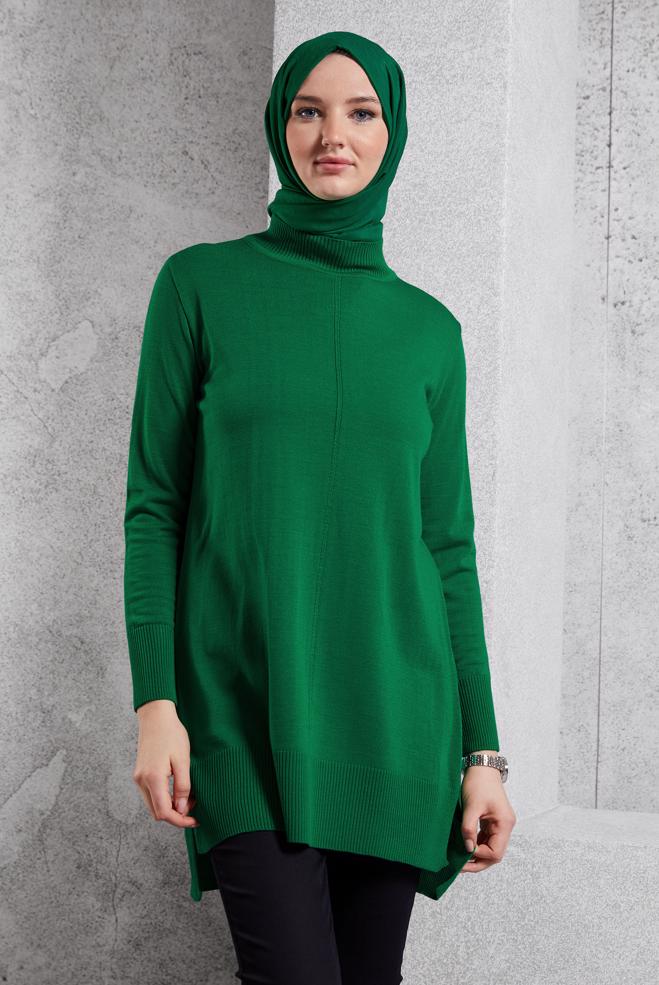 Vêtements hijab BEIGE TUNIQUE EN TRICOT 44933 - ALVİNA