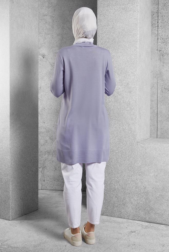Hijab clothing BEIGE KNITWEAR TUNIC 44933 - ALVİNA