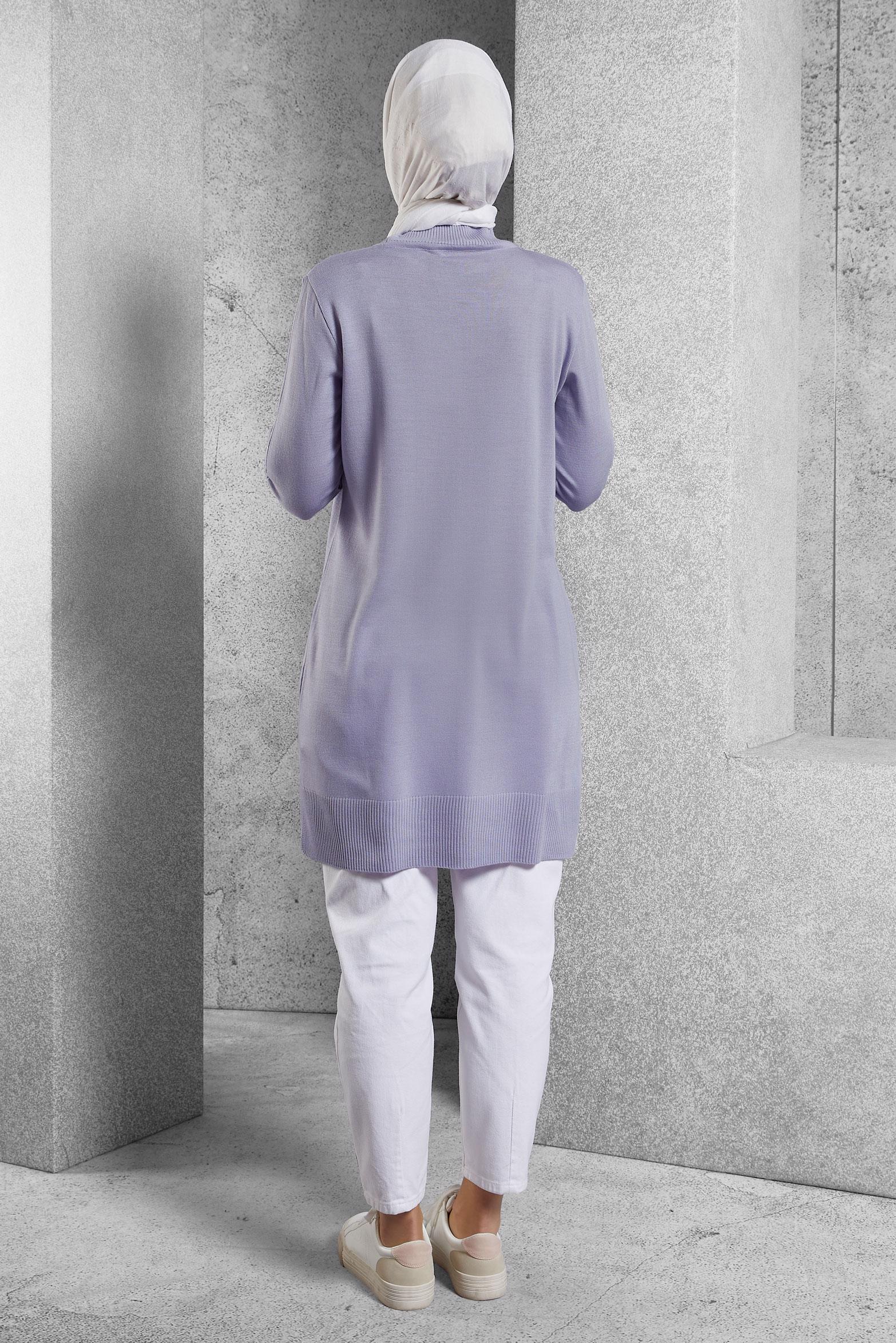 Vêtements hijab POURPRE TUNIQUE EN TRICOT 44933