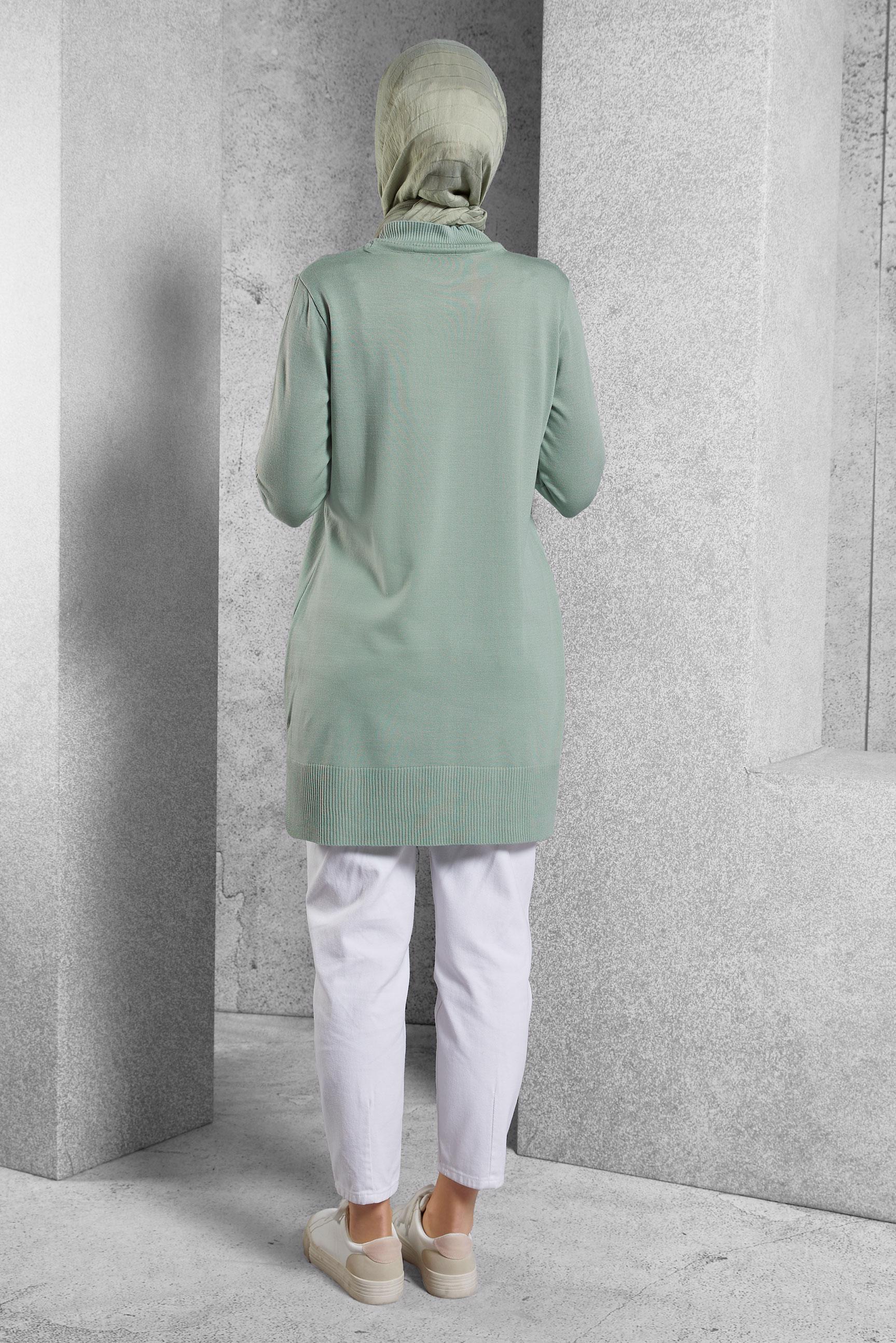 Vêtements hijab VERT TUNIQUE EN TRICOT 44933