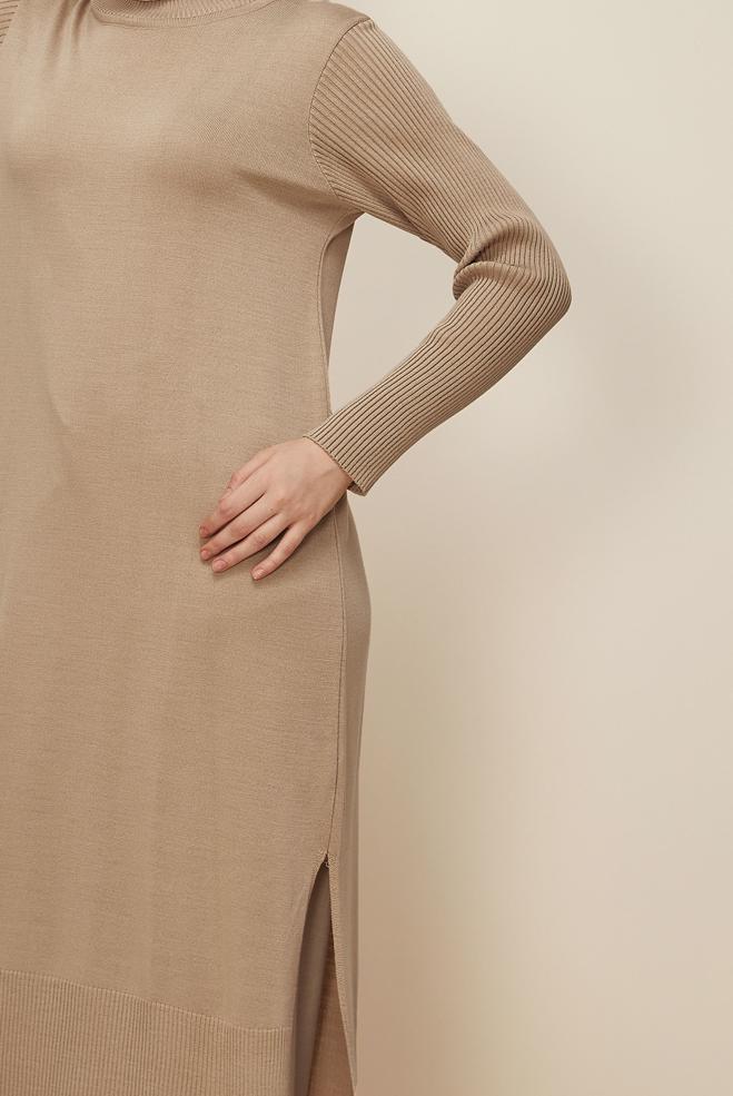 Hijab clothing BEIGE 44934 TRİKO TUNİK 38/46 - ALVİNA