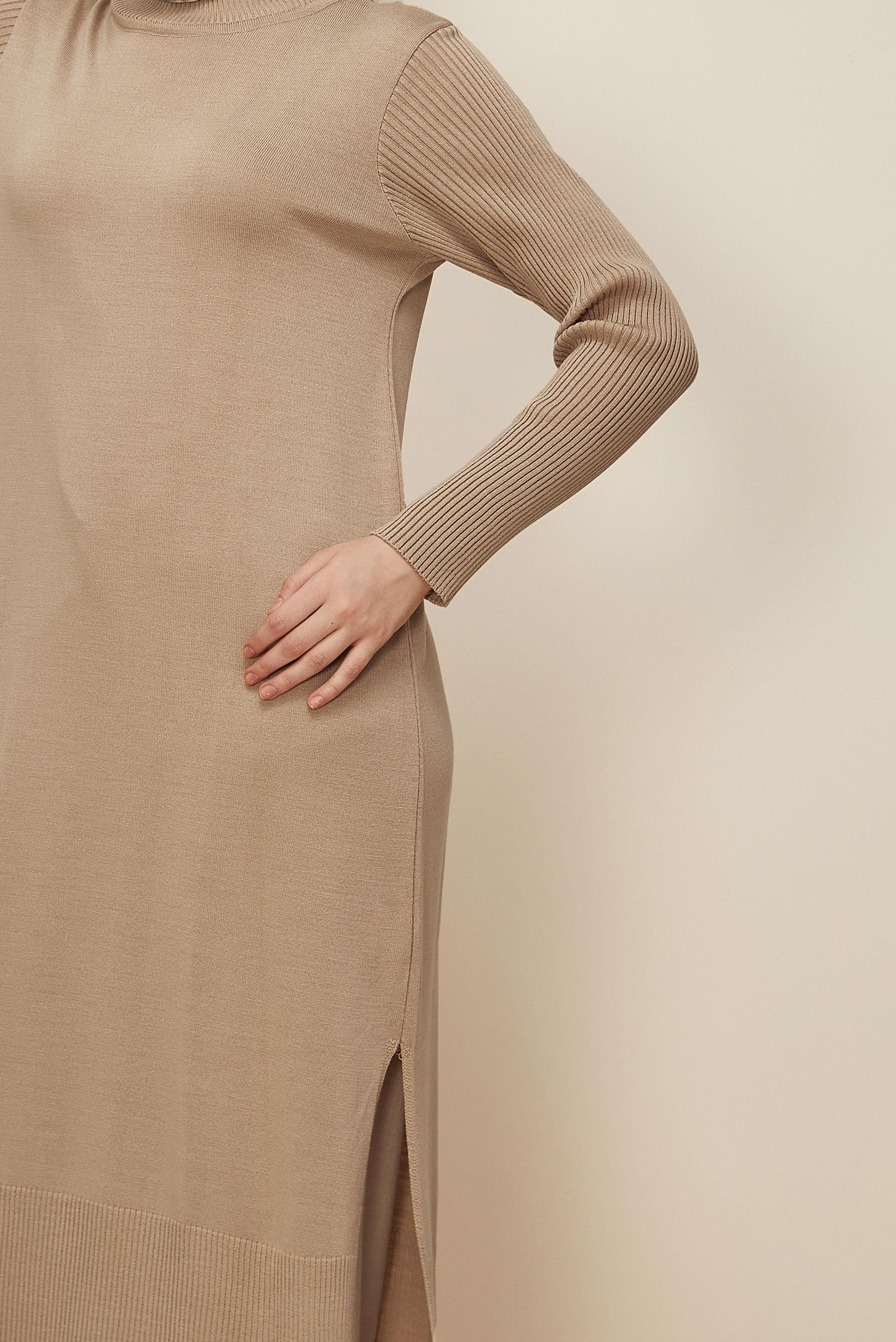 Hijab clothing BEIGE 44934 TRİKO TUNİK 38/46