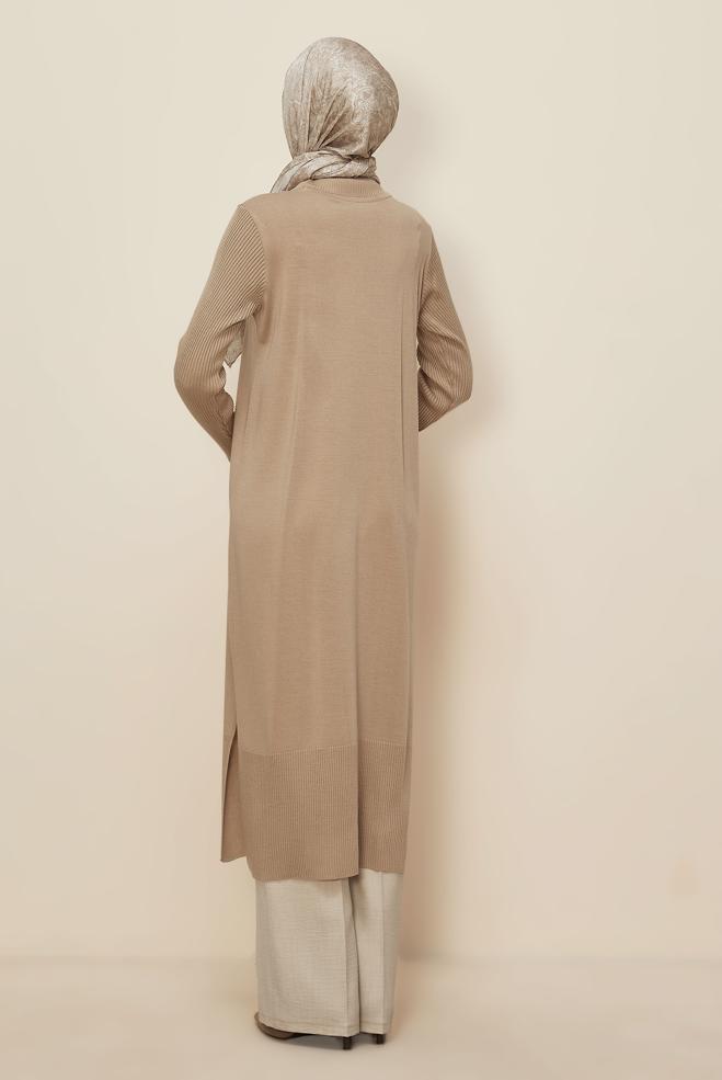 Hijab clothing BEIGE 44934 TRİKO TUNİK 38/46 - ALVİNA