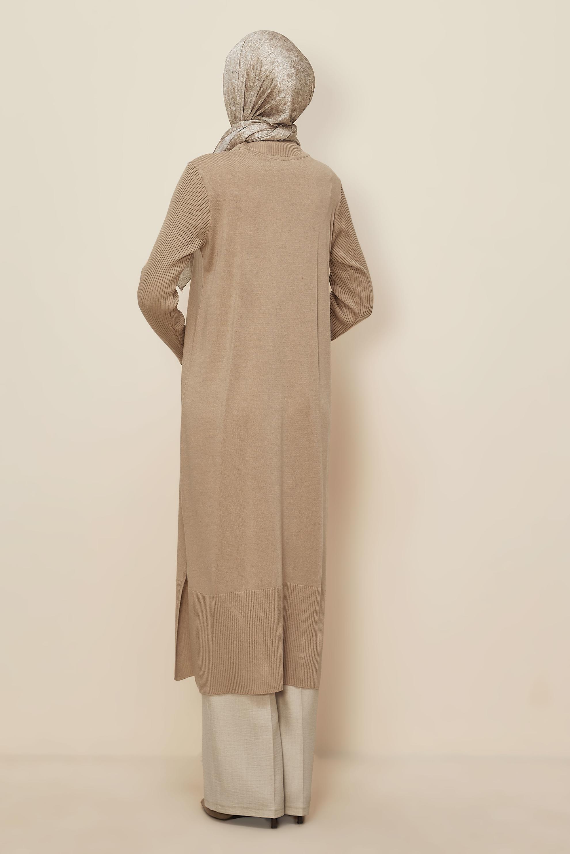 Hijab clothing BEIGE 44934 TRİKO TUNİK 38/46