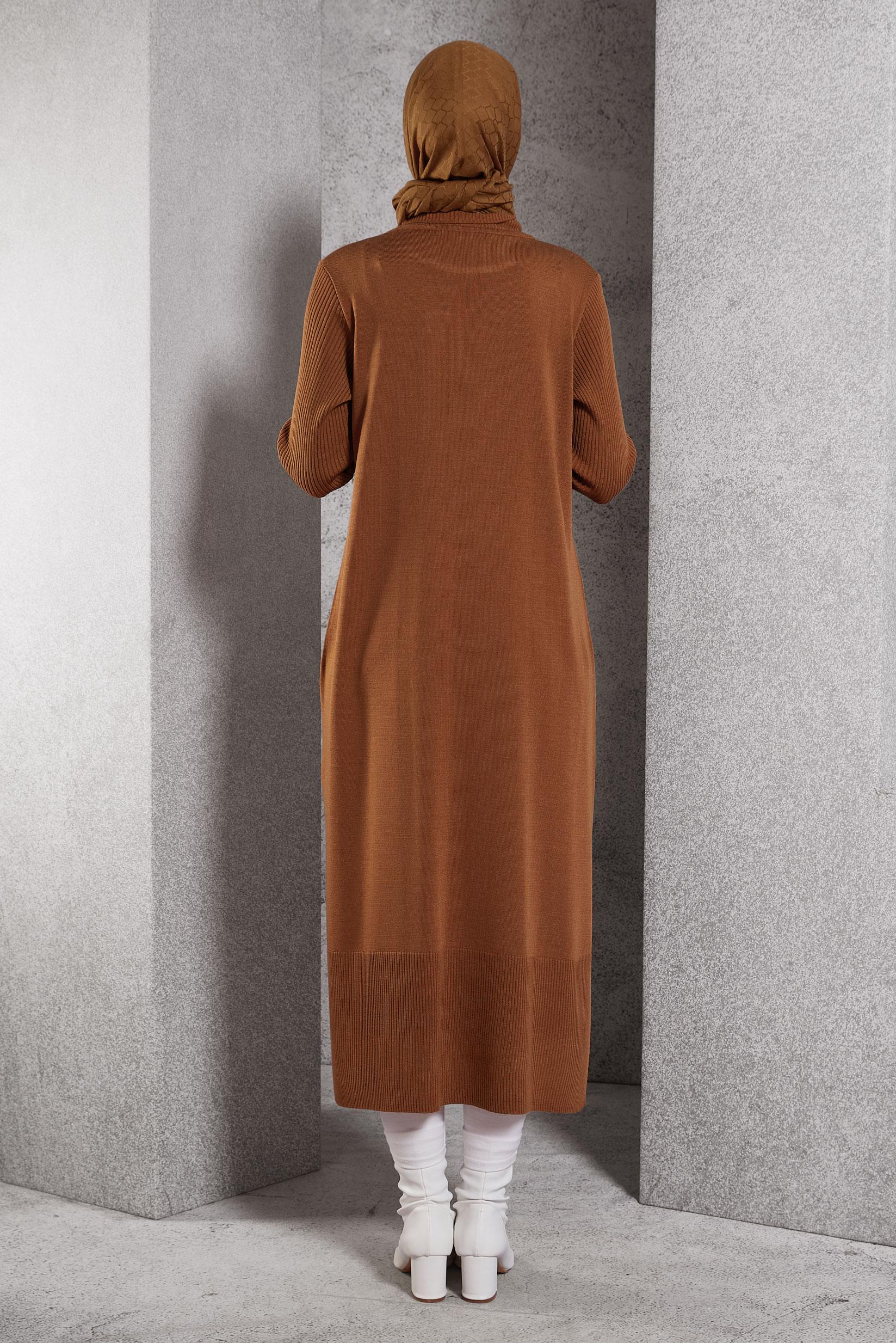 Vêtements hijab ORANGE TUNIQUE LONGUE EN MAILLE 44934