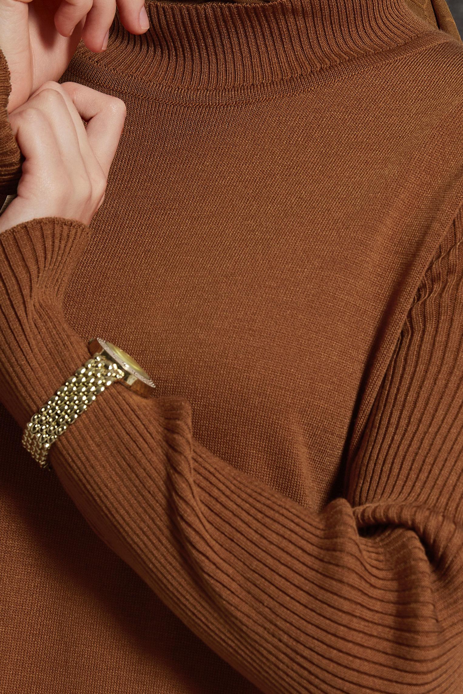 Vêtements hijab ORANGE TUNIQUE LONGUE EN MAILLE 44934