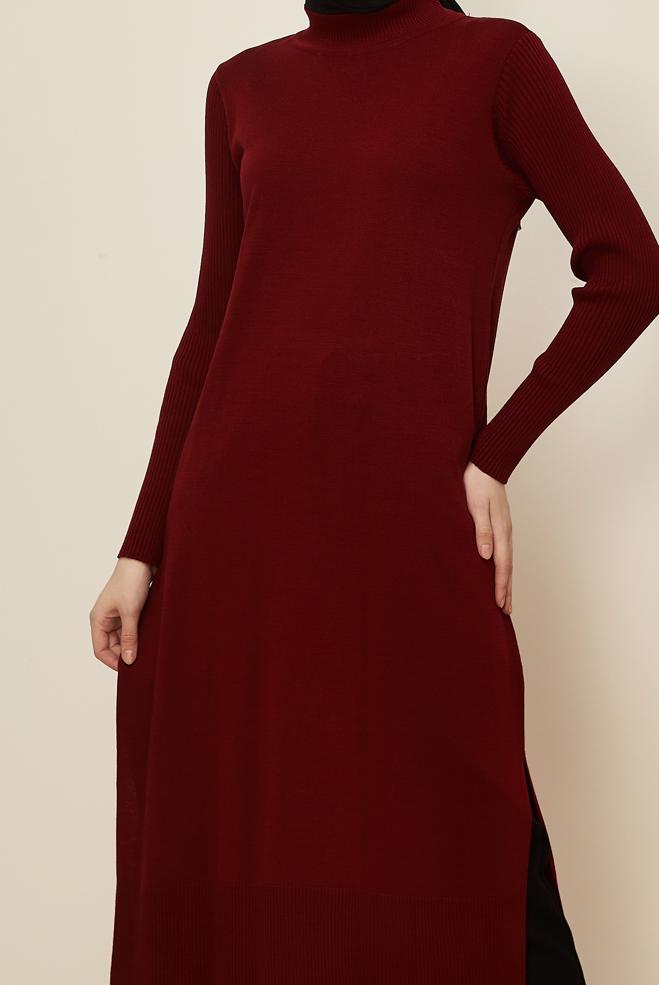 Hijab clothing CLARET RED 44934 TRİKO TUNİK 38/46 - ALVİNA