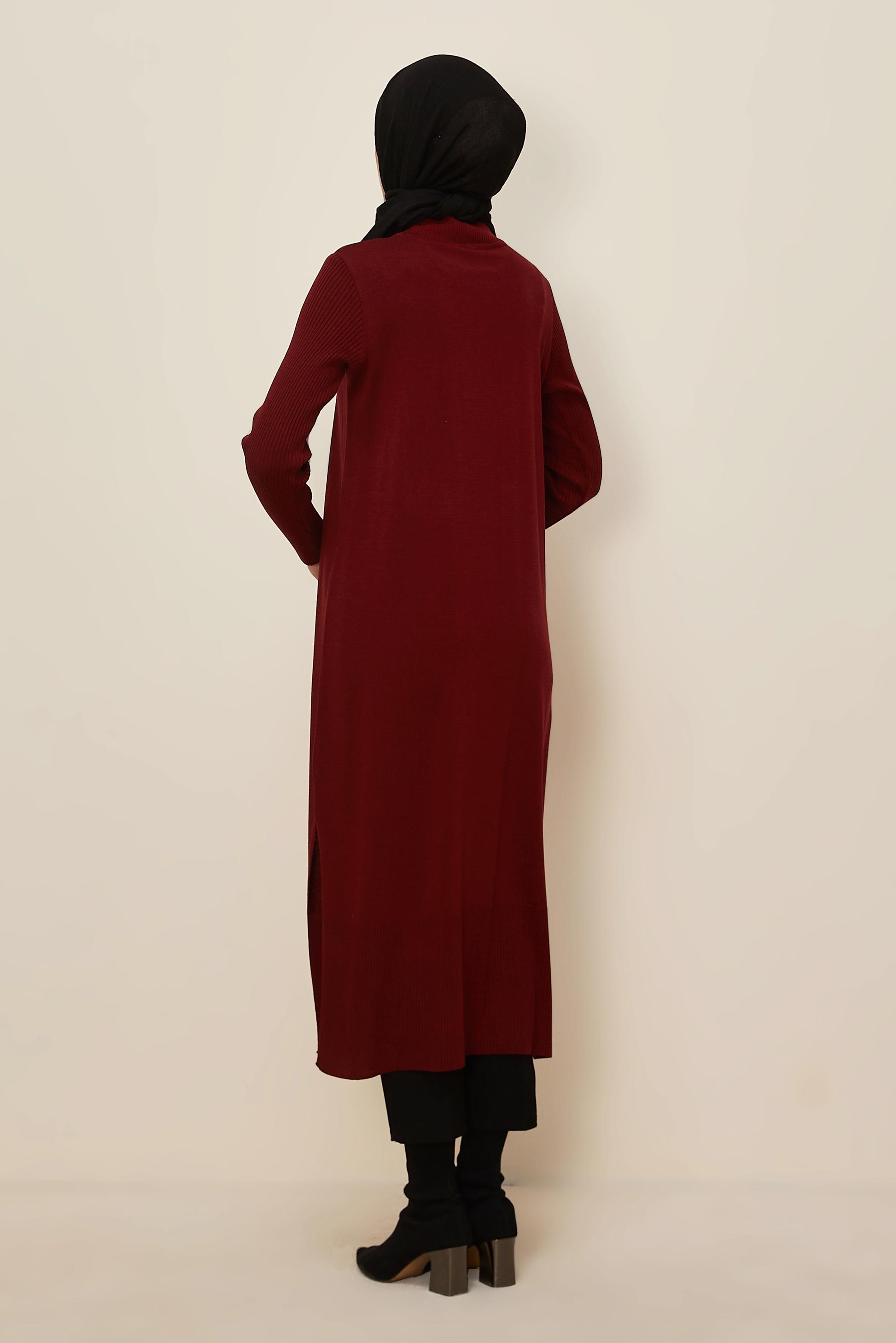 Hijab clothing CLARET RED 44934 TRİKO TUNİK 38/46