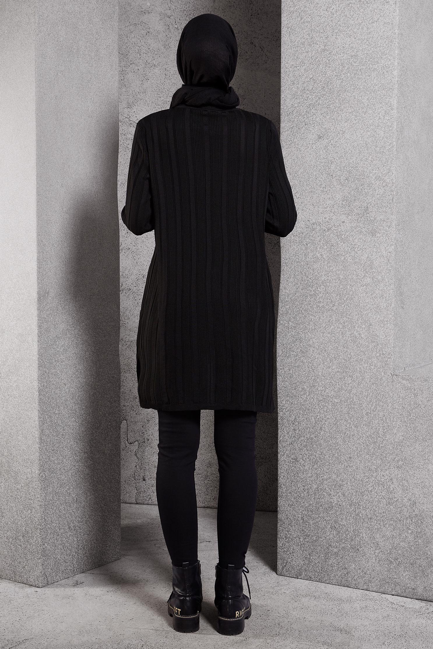 Hijab clothing BLACK KNITWEAR TUNIC 44961