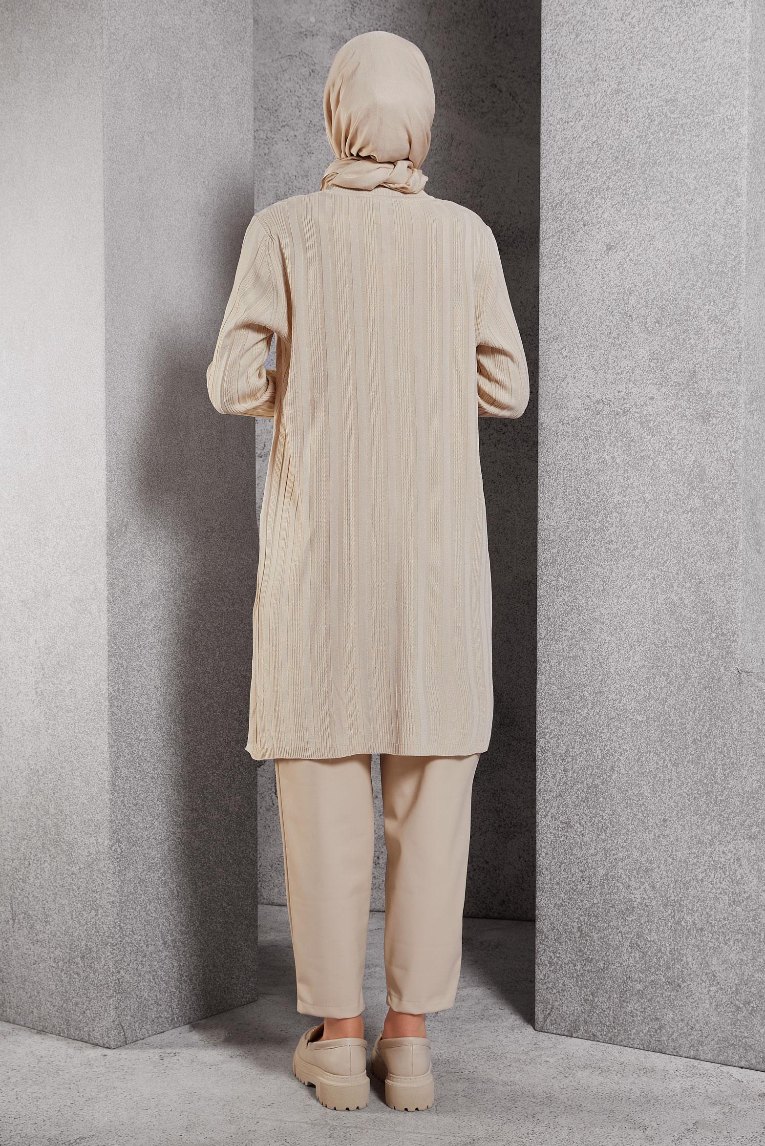 Hijab clothing BEIGE KNITWEAR TUNIC 44961