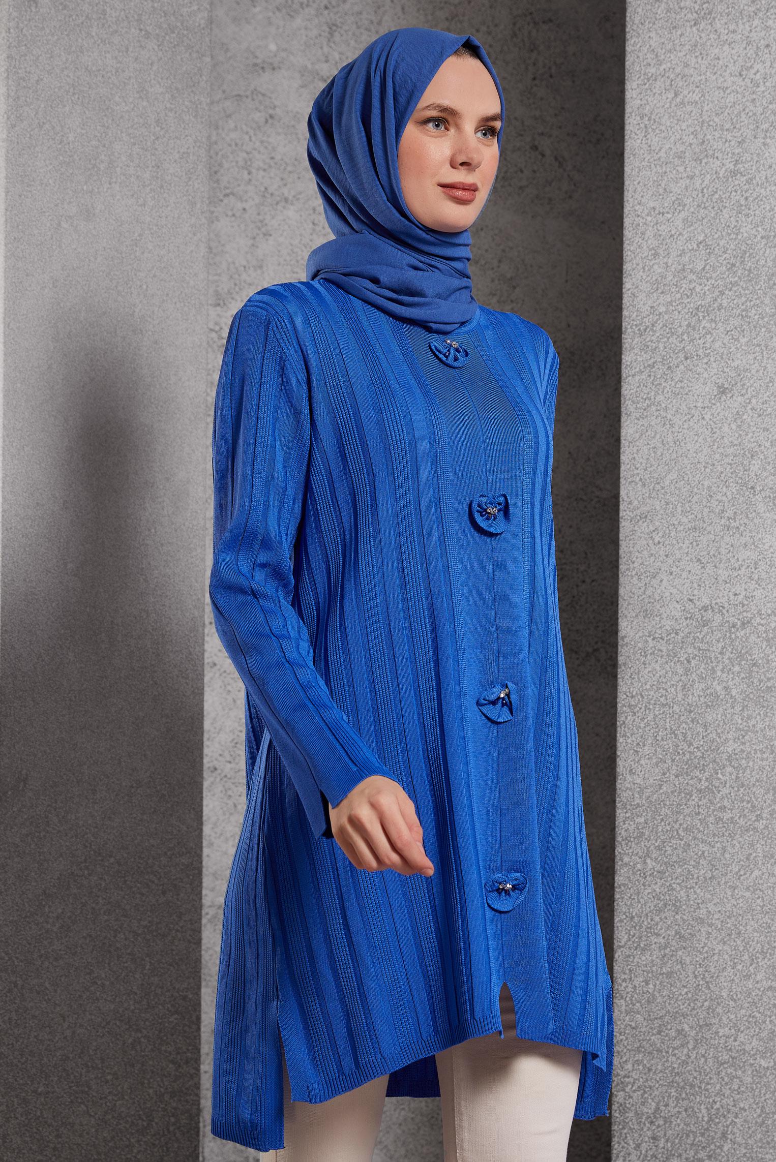 Hijab clothing NAVY BLUE KNITWEAR TUNIC 44961