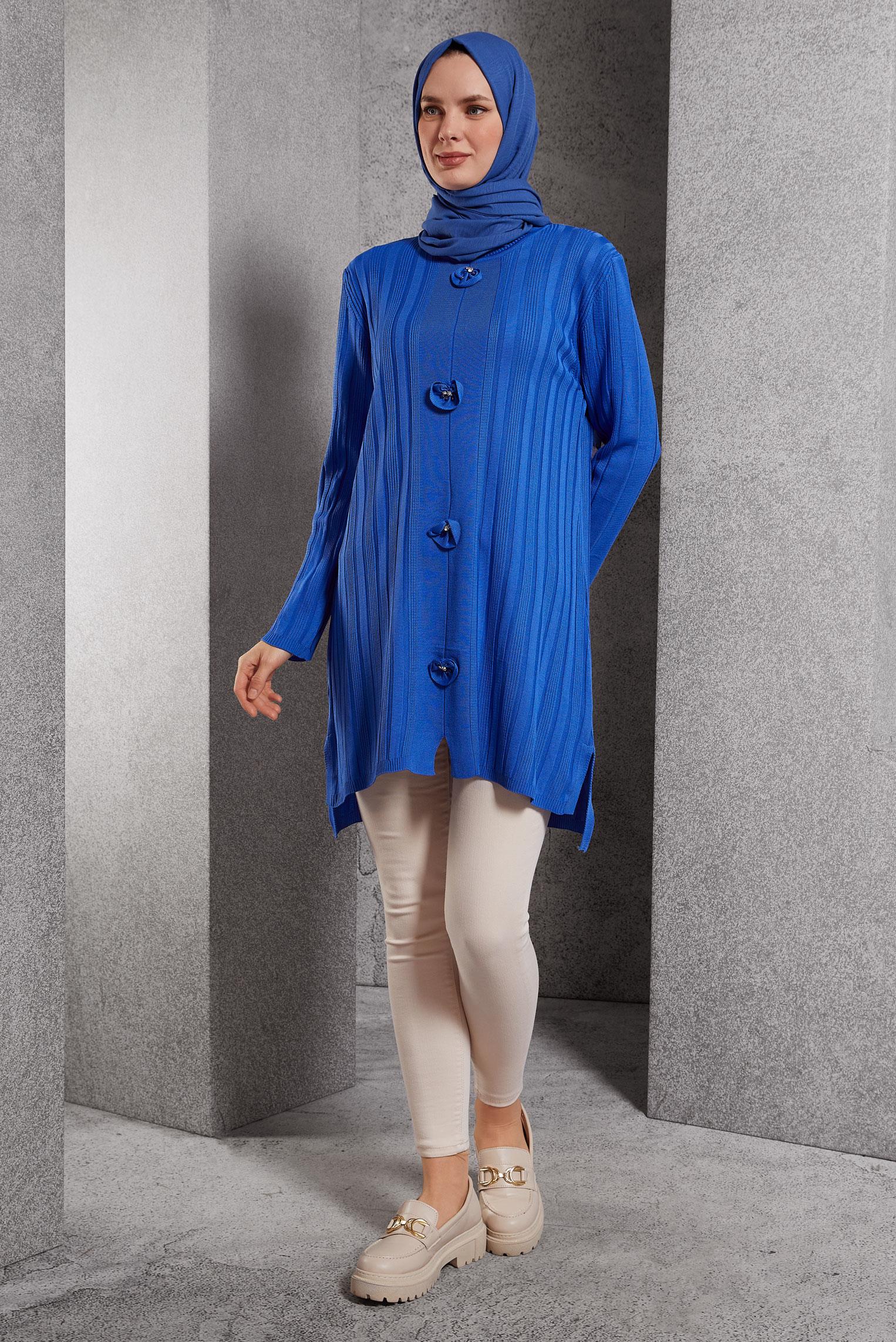 Hijab clothing NAVY BLUE KNITWEAR TUNIC 44961
