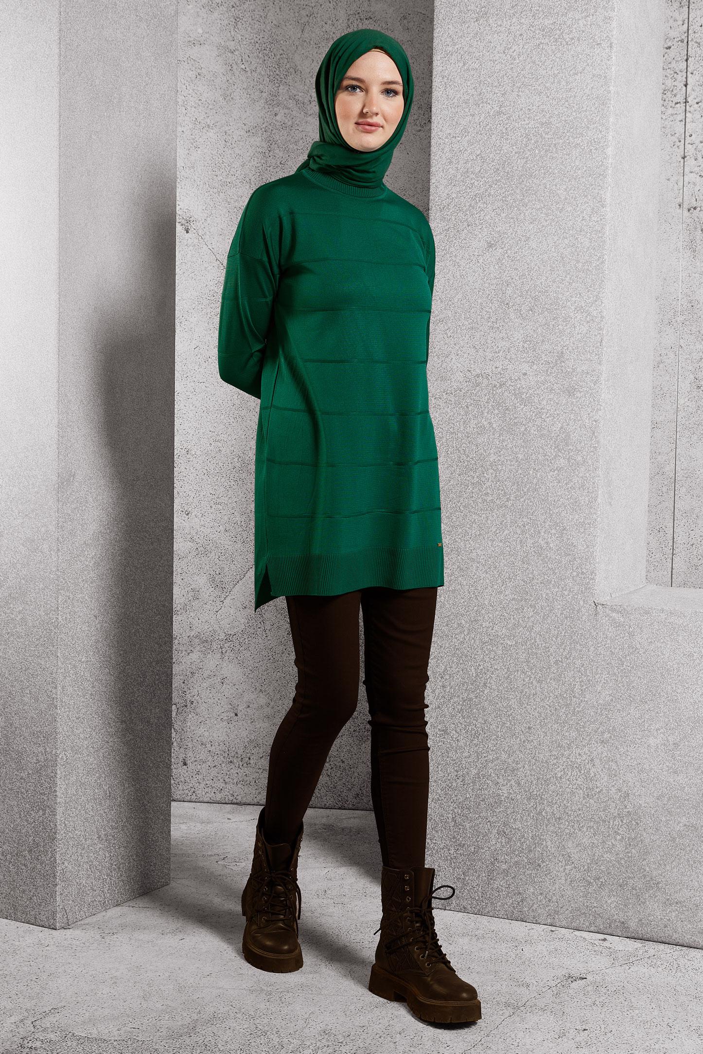 Tesettür giyim MAVİ DÜZ TRİKO TUNİK 44975