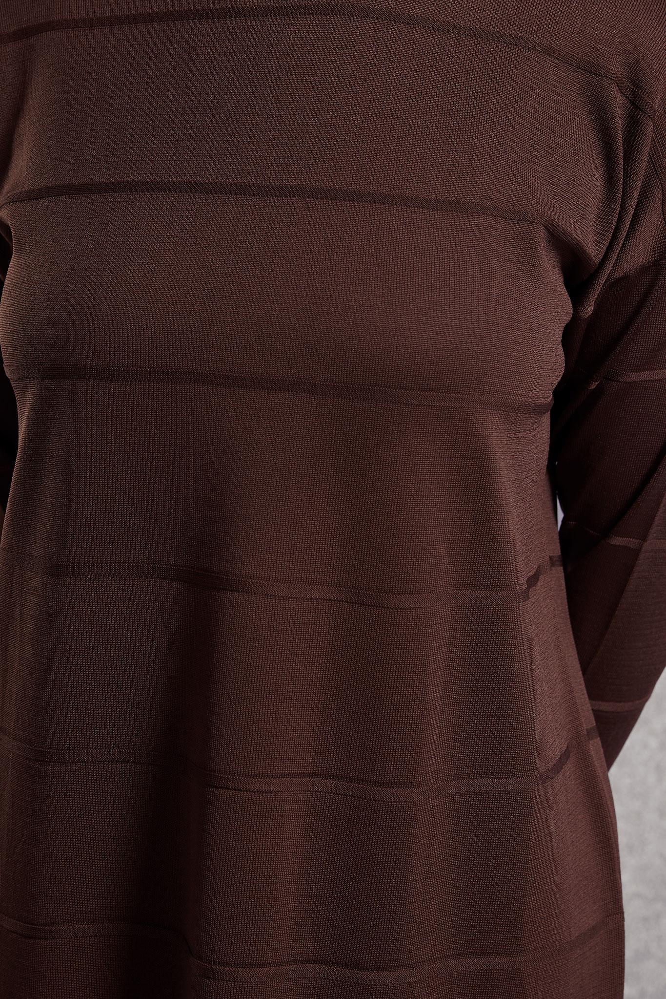 Tesettür giyim KAHVE DÜZ TRİKO TUNİK 44975