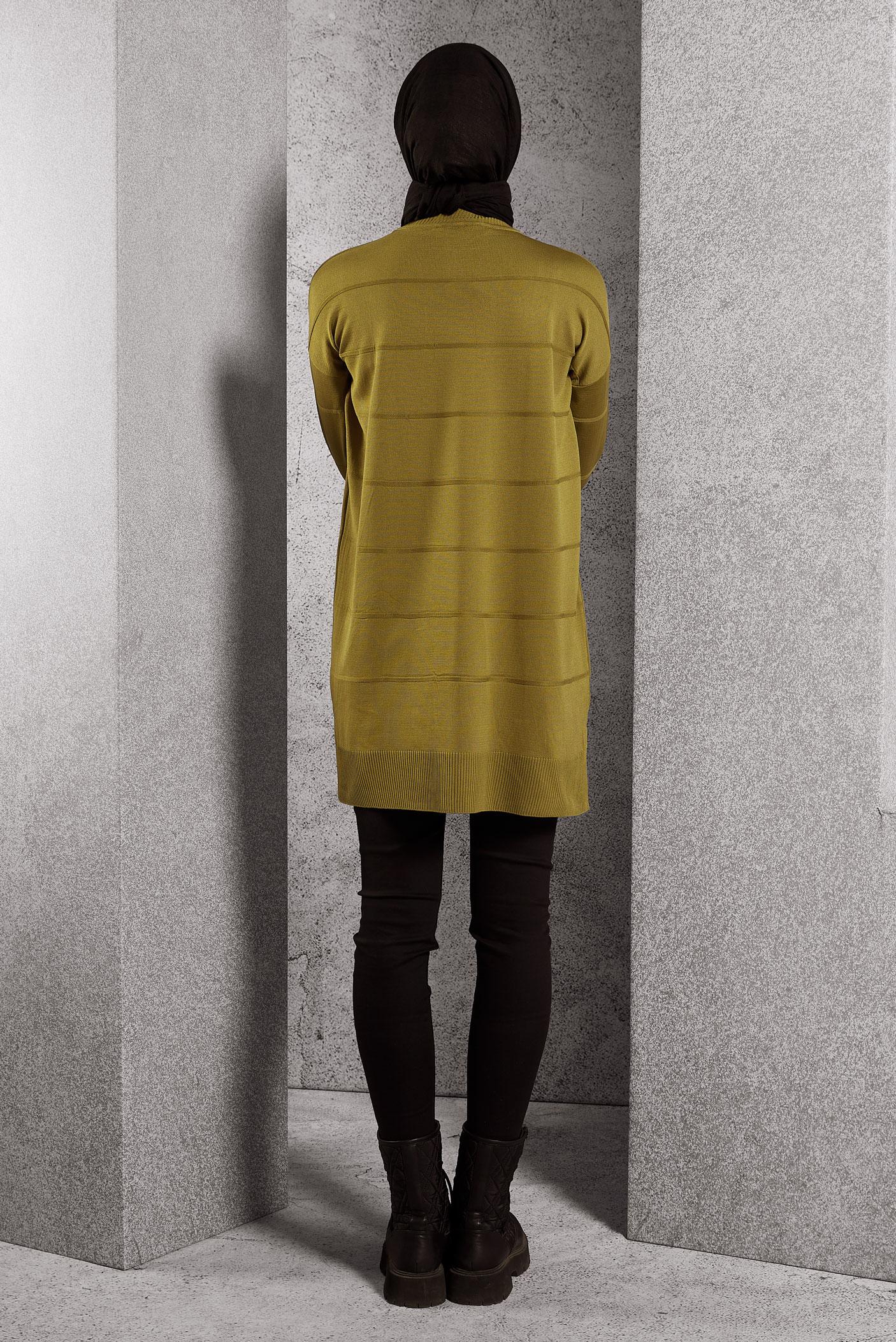 Tesettür giyim YEŞİL DÜZ TRİKO TUNİK 44975