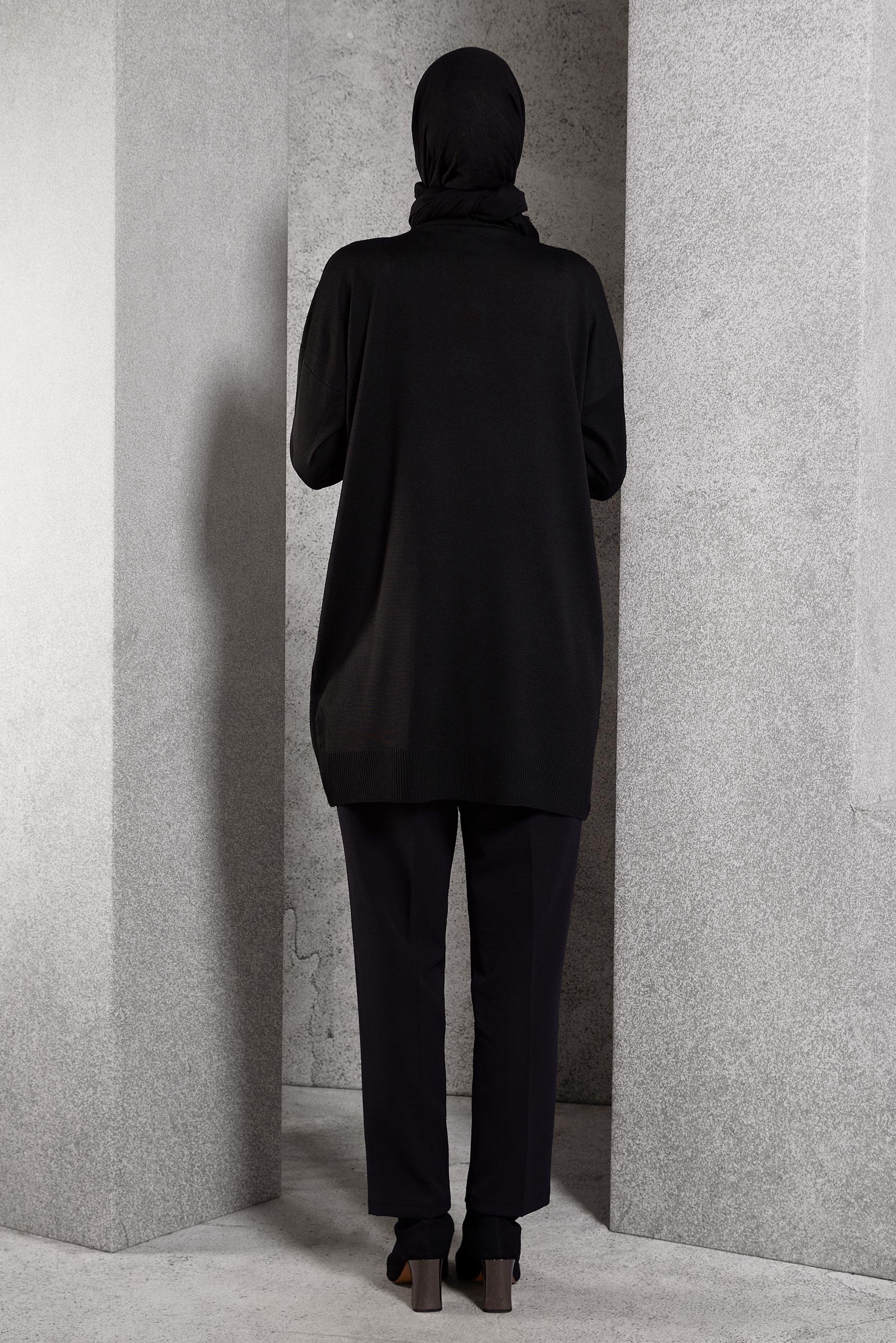 Tesettür giyim SİYAH TRİKO TUNİK 44976