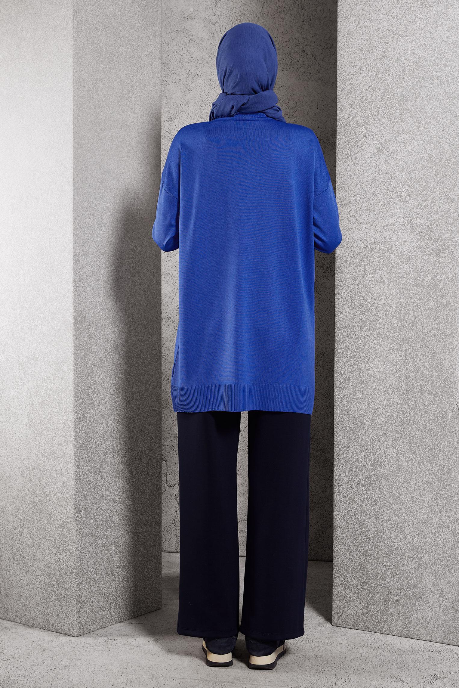 Tesettür giyim LACİVERT TRİKO TUNİK 44976