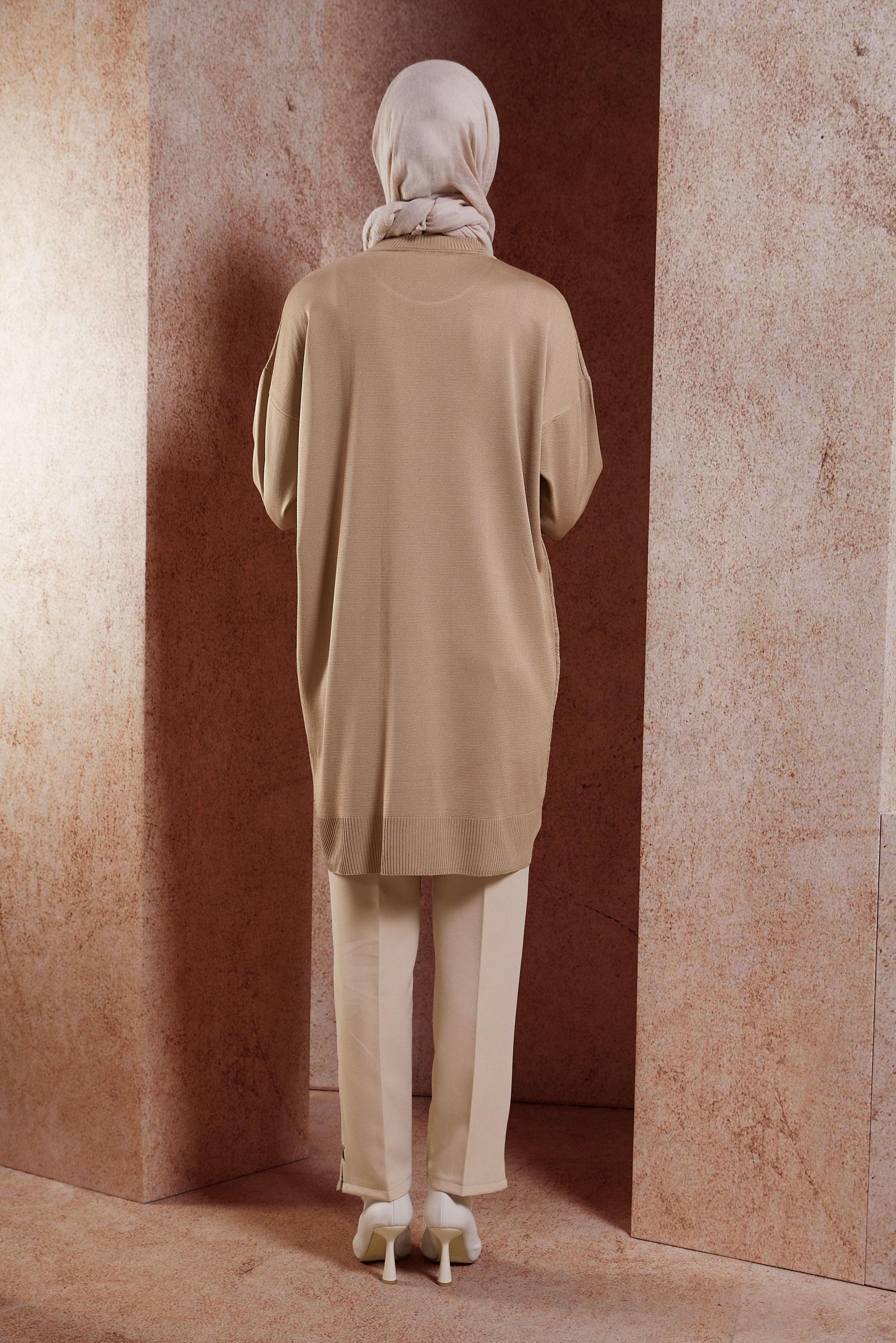 Vêtements hijab BRUN TUNIQUE EN MAILLE BASIQUE 44977