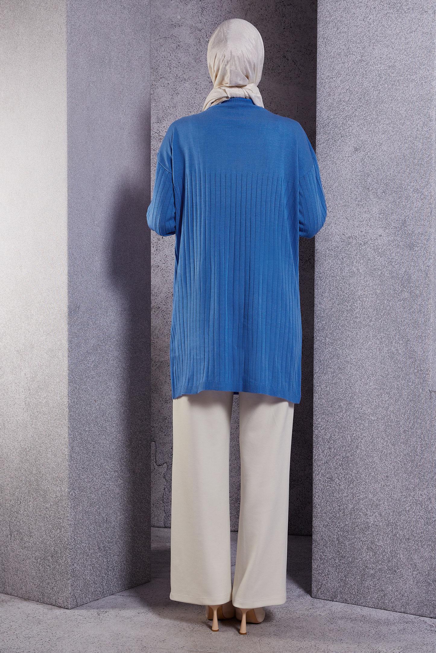 Tesettür giyim MAVİ TRİKO TUNİK 44979