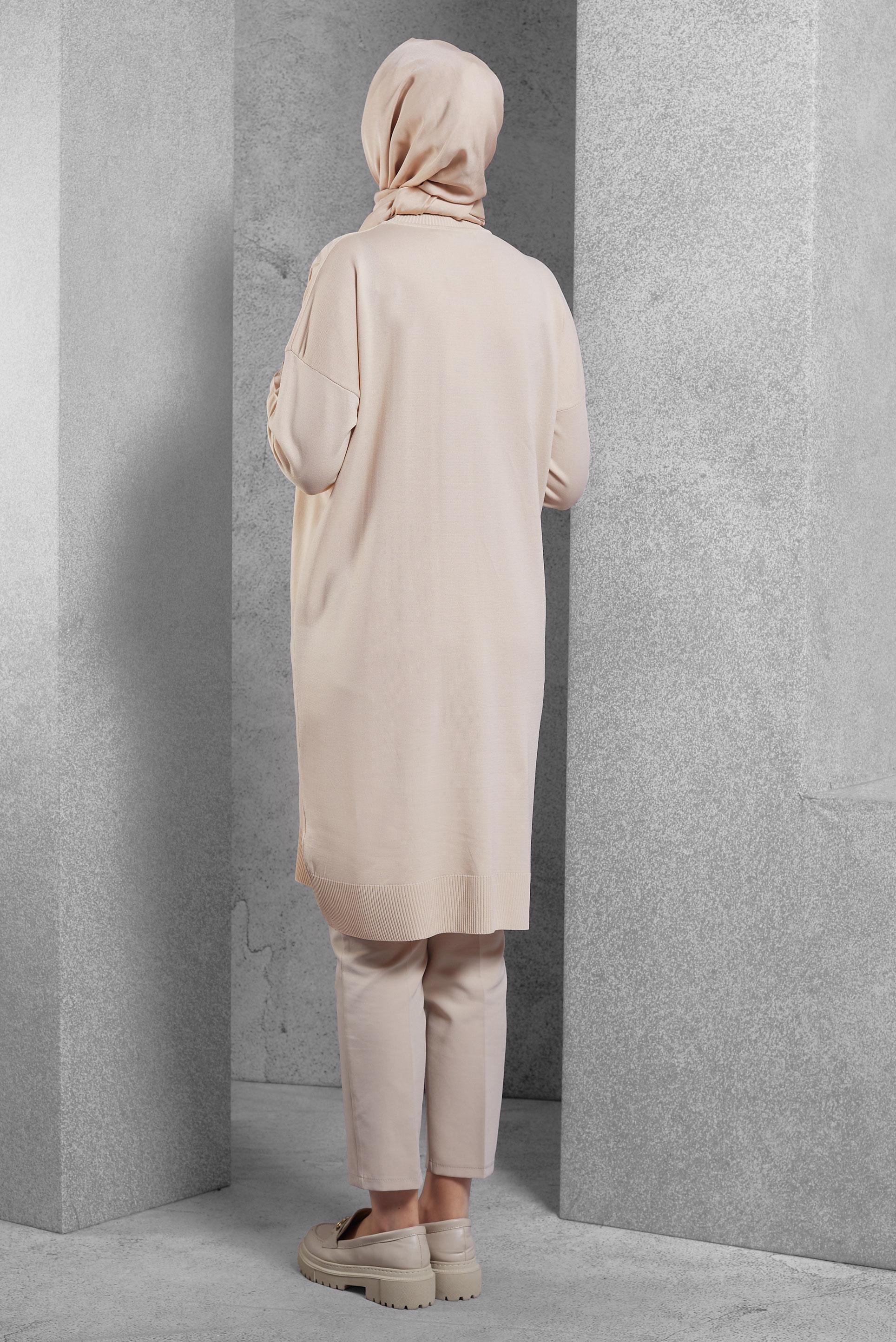 Tesettür giyim BEJ TRİKO TUNİK 44980