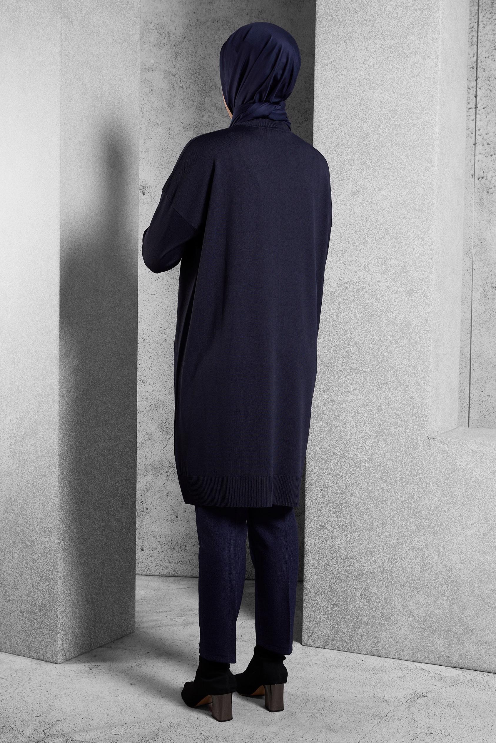 Vêtements hijab BLEU MARINE TUNIQUE EN TRICOT 44980