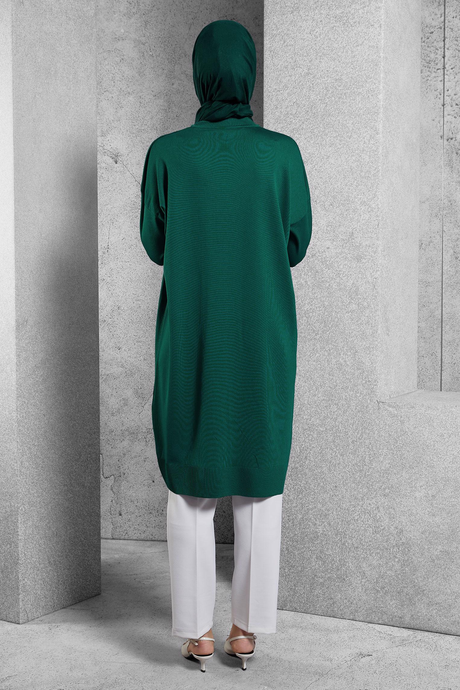 Tesettür giyim MAVİ TRİKO TUNİK 44980