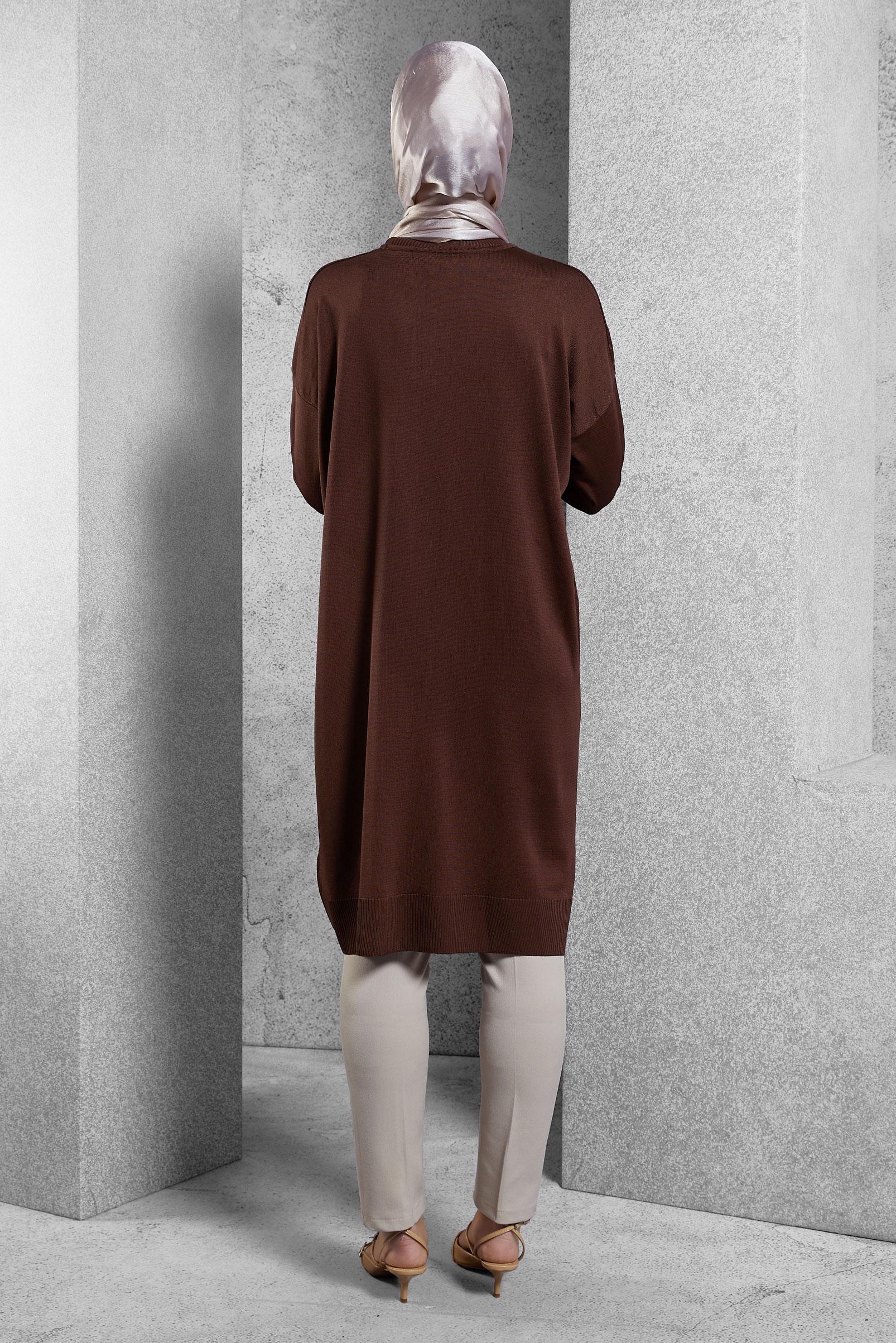 Vêtements hijab BRUN TUNIQUE EN TRICOT 44980