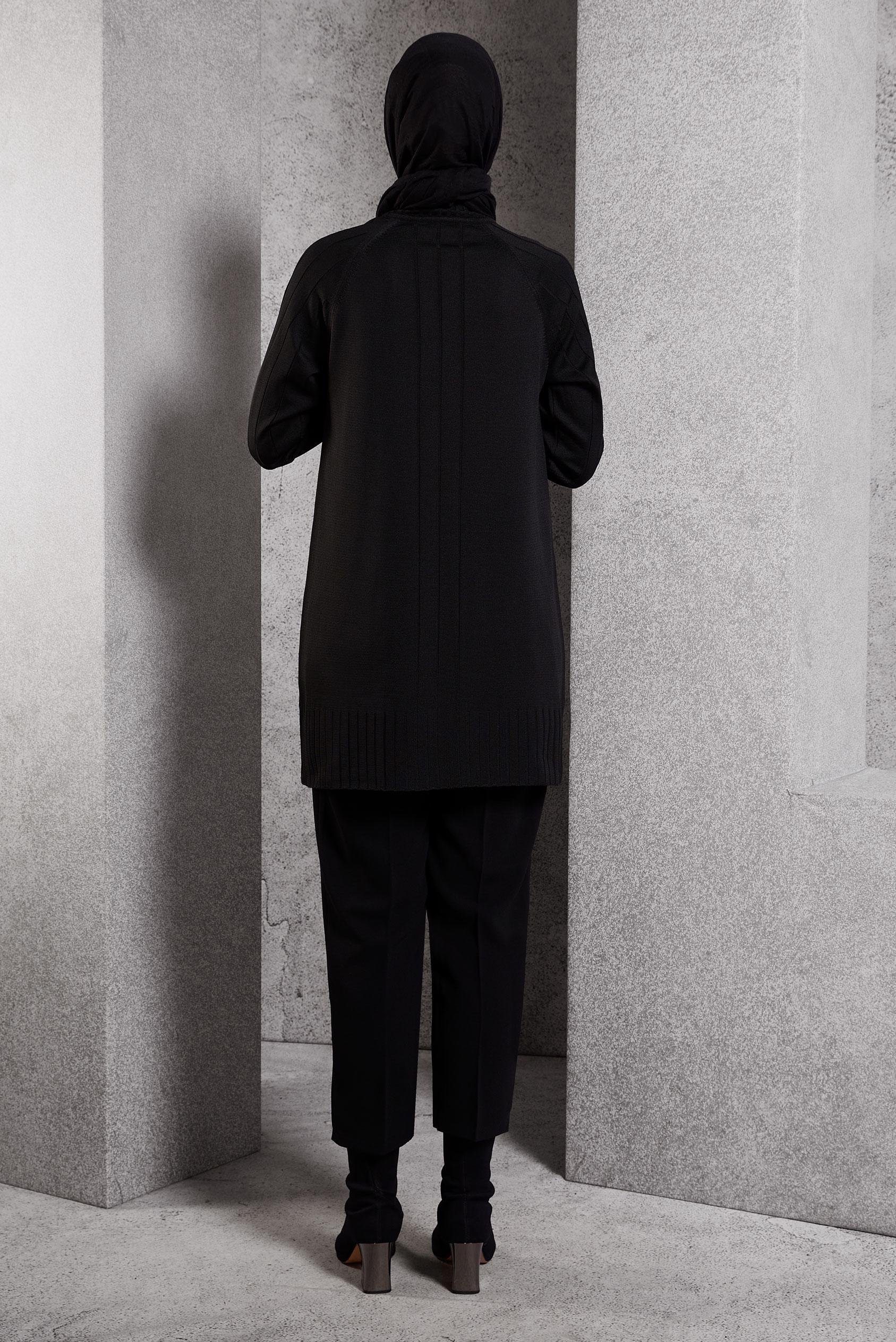 Tesettür giyim SİYAH TESETTÜR TRİKO TUNİK 44982