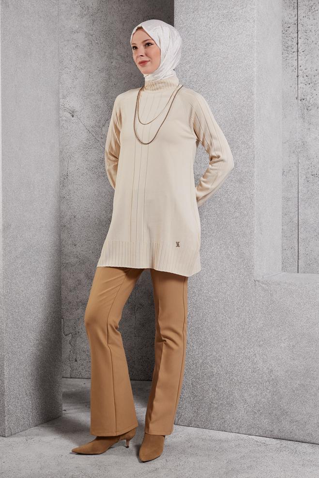 Tesettür giyim  TESETTÜR TRİKO TUNİK 44982 - ALVİNA