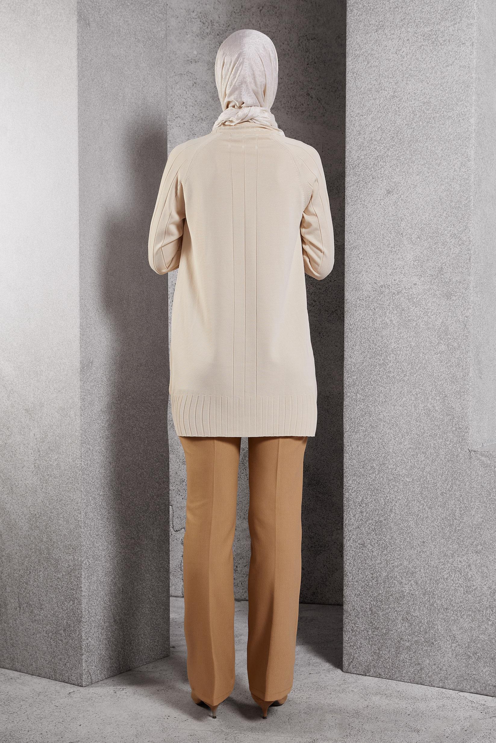 Tesettür giyim BEJ TESETTÜR TRİKO TUNİK 44982