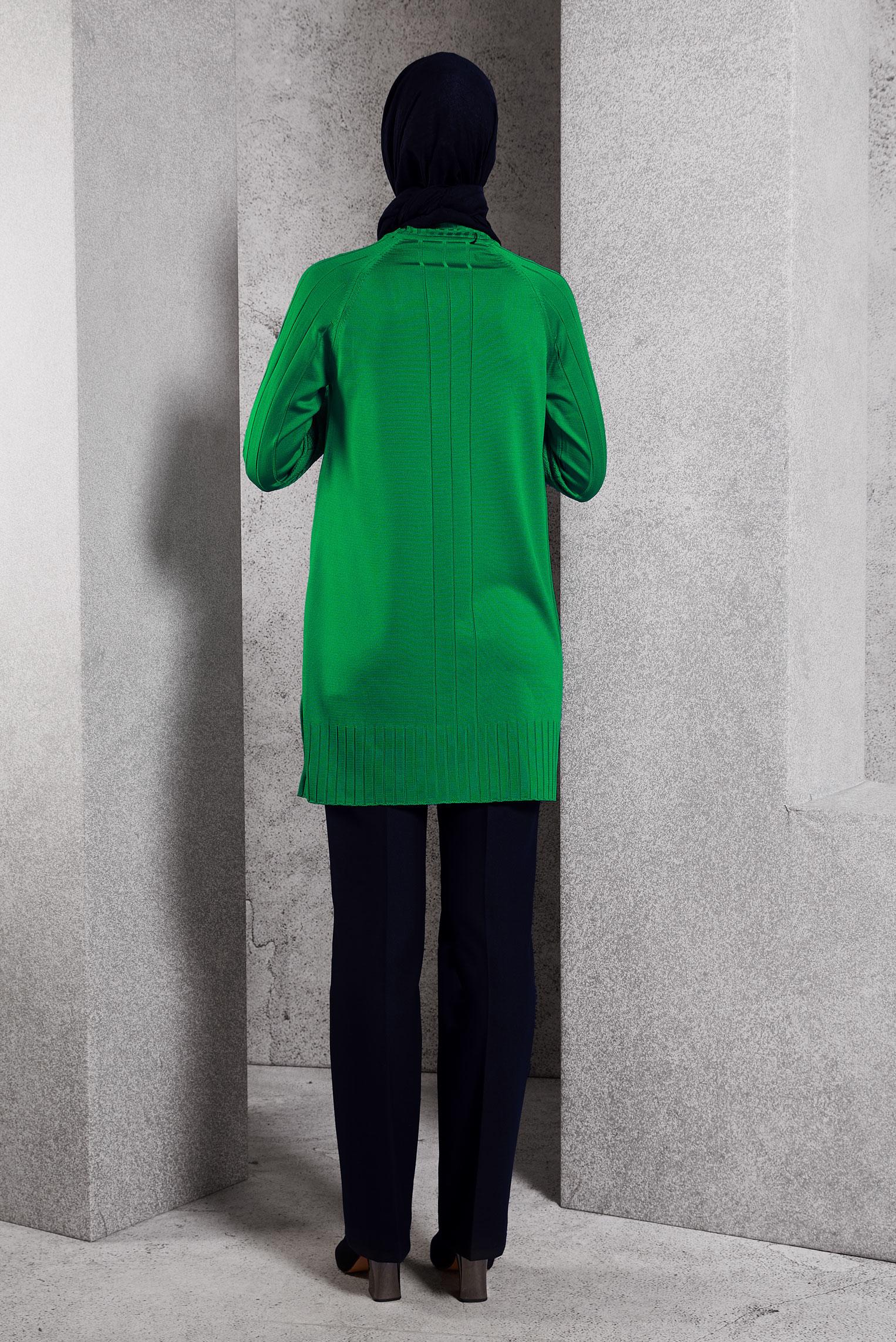 Vêtements hijab VERT TUNIQUE EN TRICOT MODESTE 44982