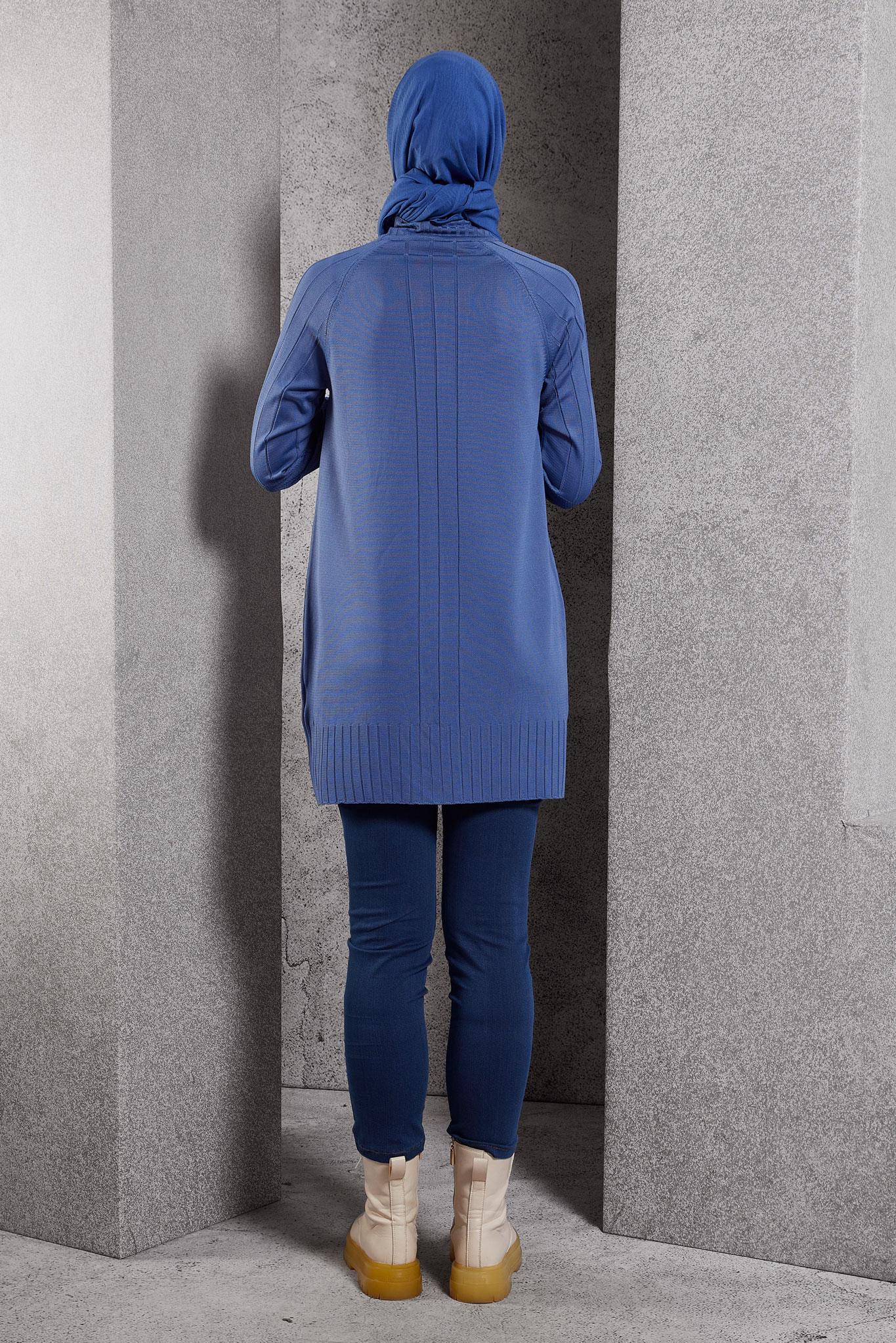 Tesettür giyim LACİVERT TESETTÜR TRİKO TUNİK 44982