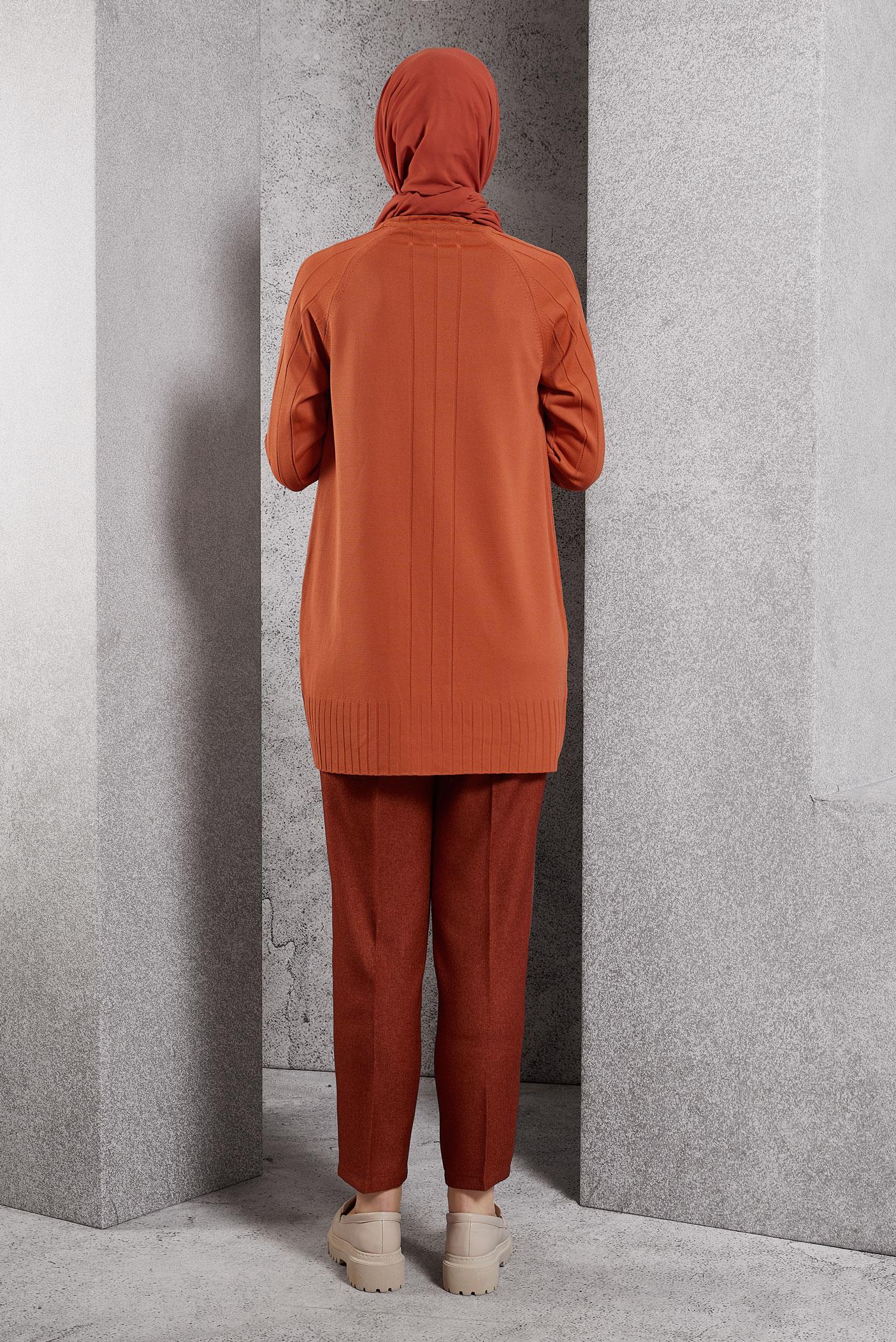 Tesettür giyim TURUNCU TESETTÜR TRİKO TUNİK 44982
