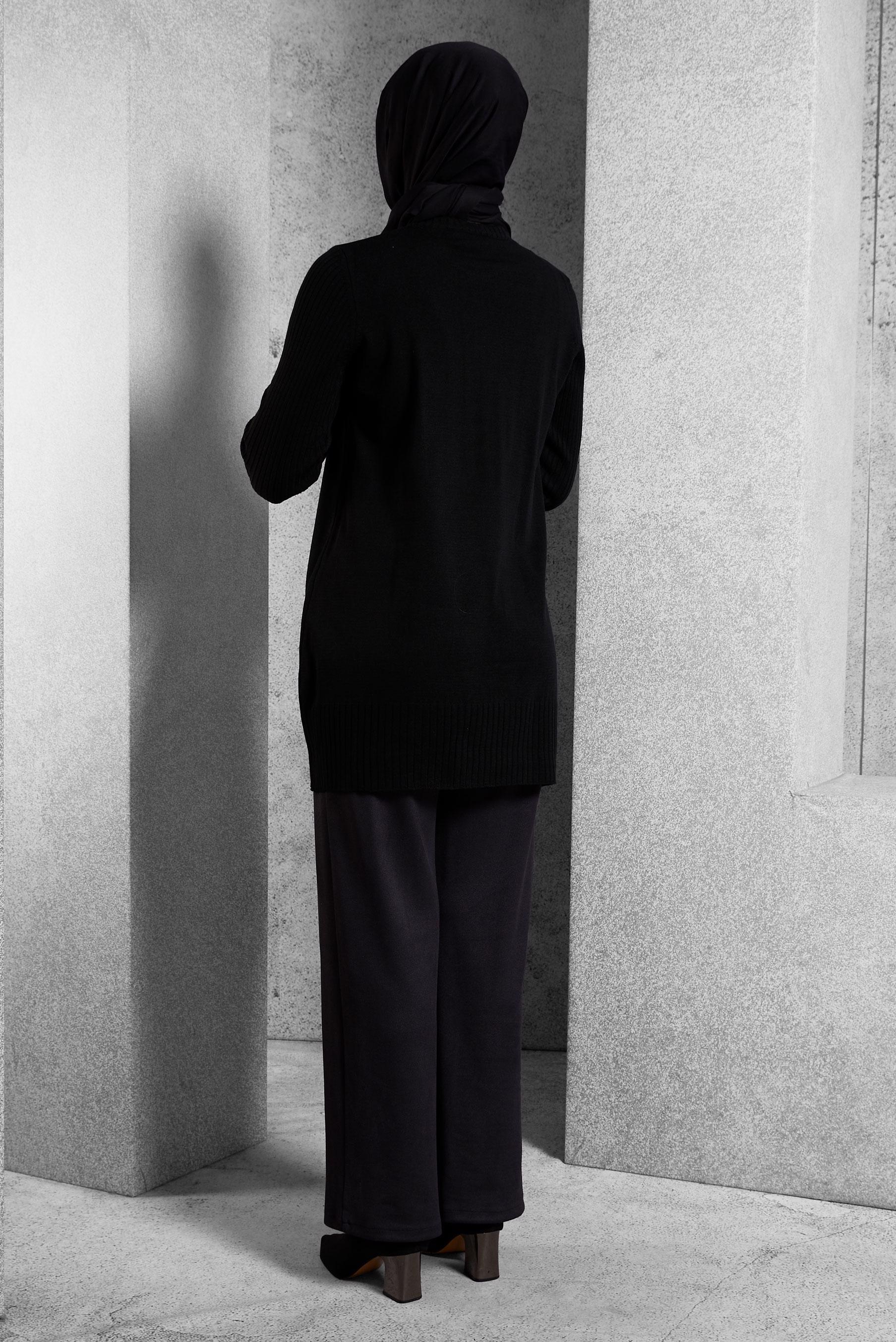 Hijab clothing BLACK KNITWEAR TUNIC 44984